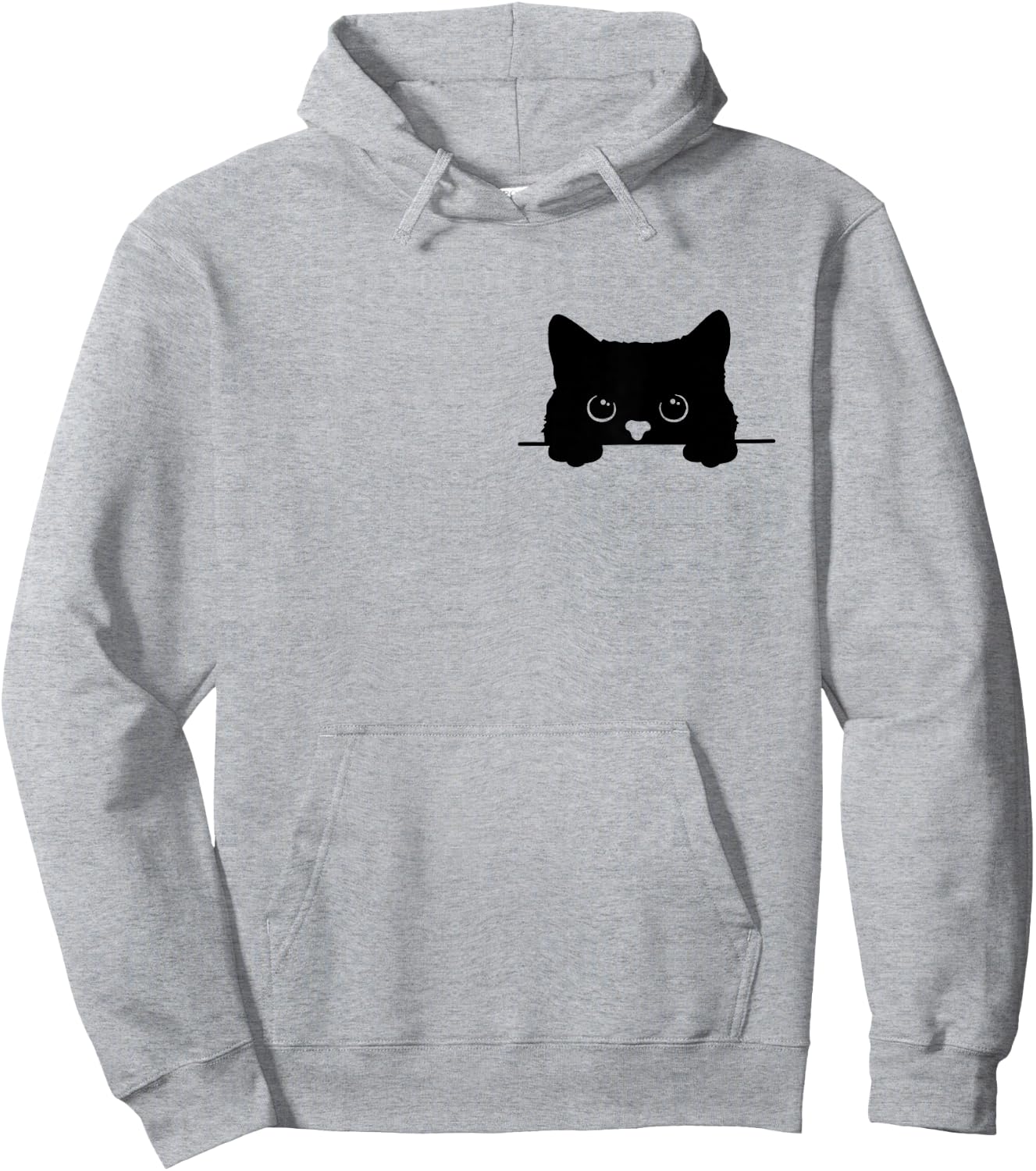 Pocket Black Cat Lover Cat Mom Cat Dad Hoodie - Hoodie | Ash