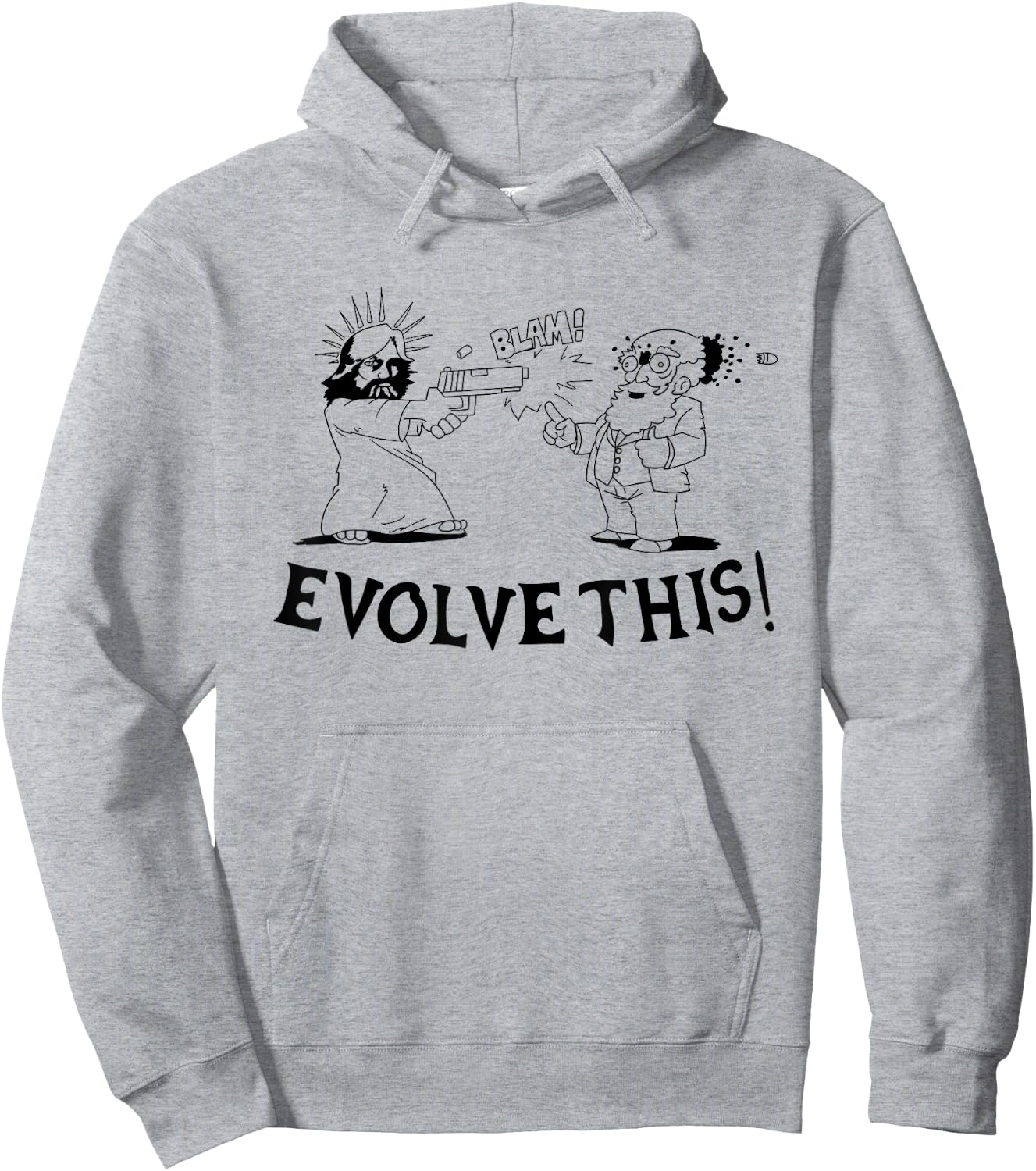Evolve This - Jesus and Darwin Hoodie - Hoodie | Ash