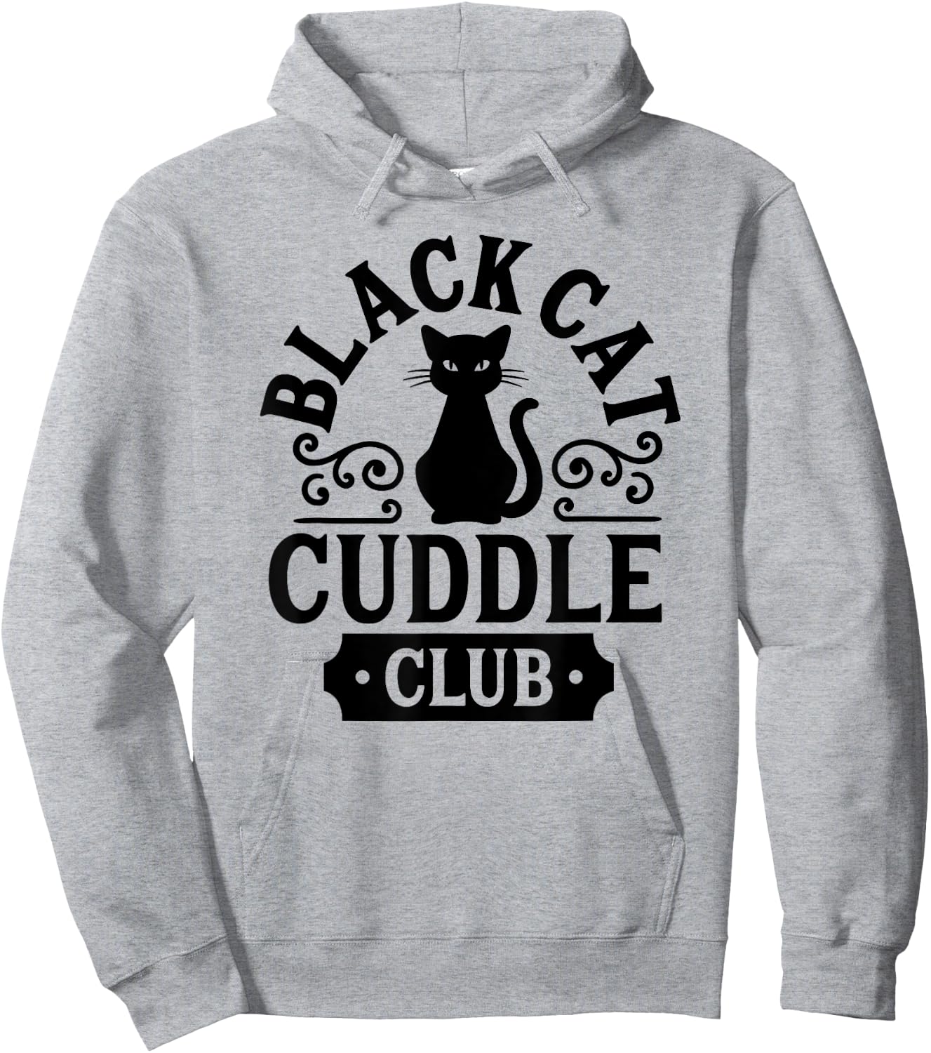 Cuddle Club with Black Cats Hoodie - Hoodie | Ash