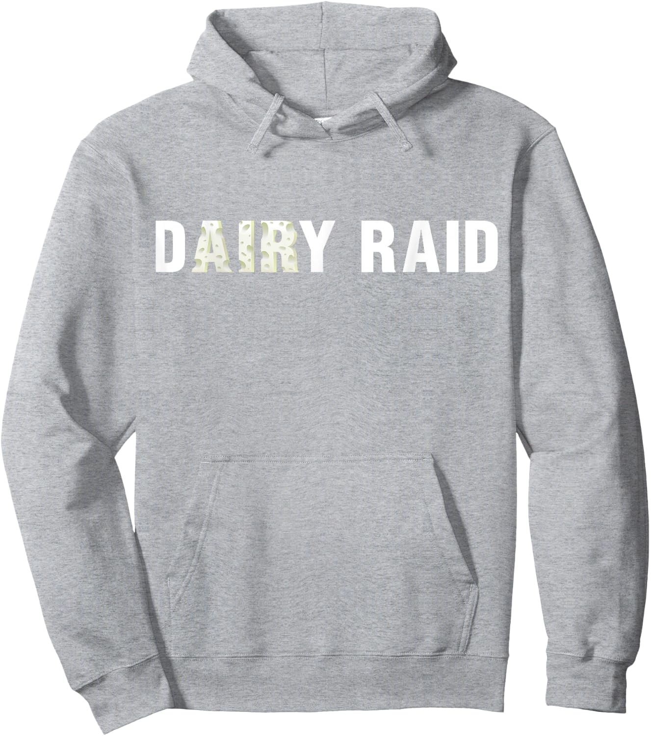 Dairy Raid Wisconsin Football White Cheese Text Hoodie - Hoodie | Ash