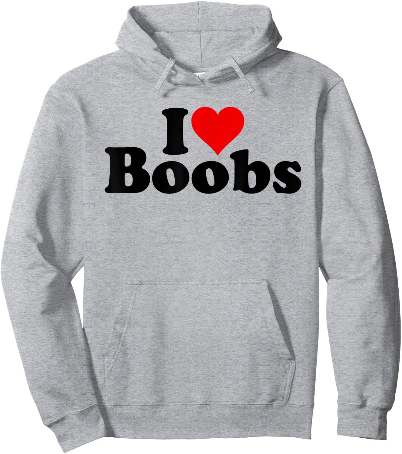 I Love Heart Boobs Boobies Hoodie - Hoodie | Ash