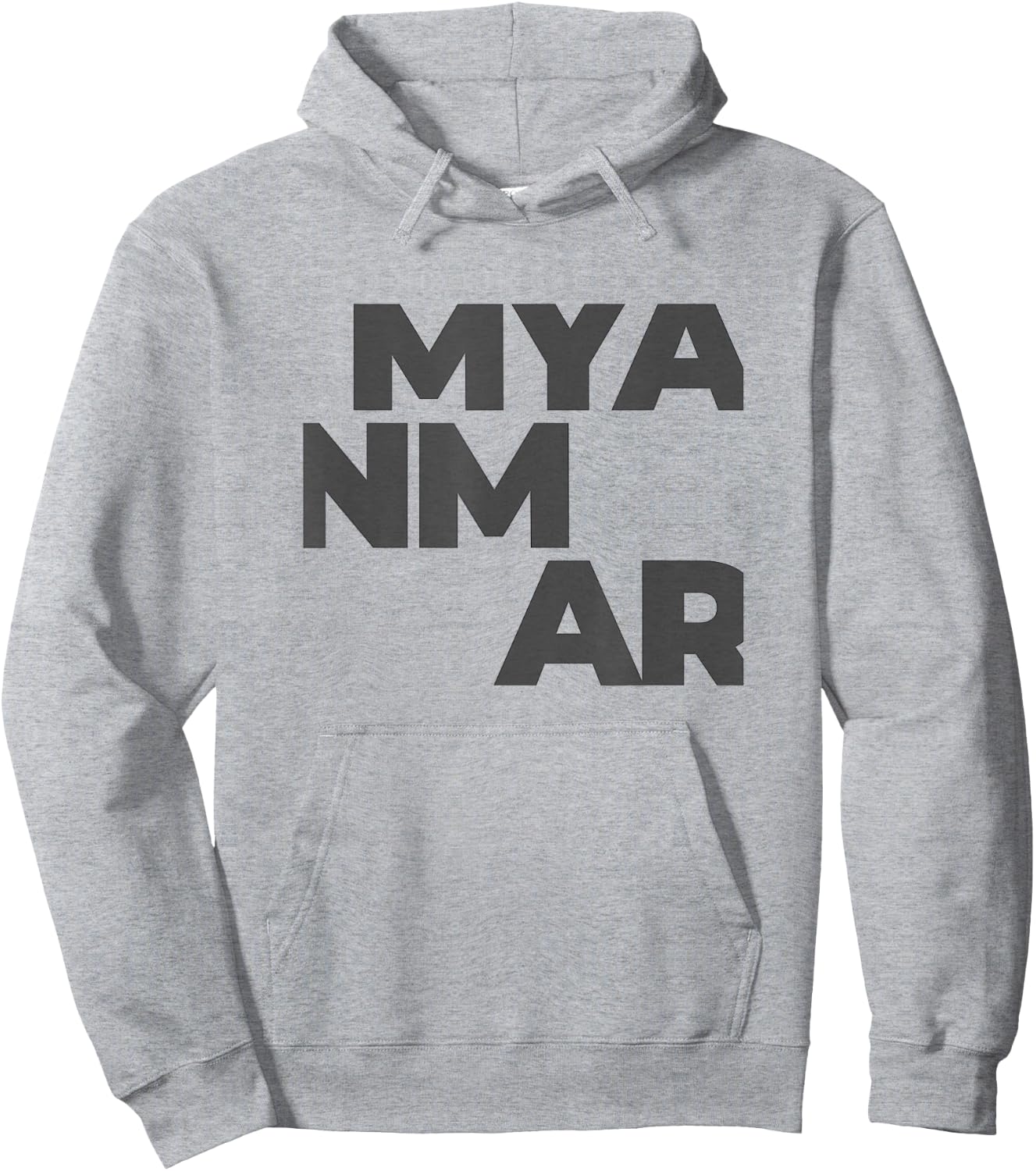 Myanmar Large Text Hoodie - Hoodie | Ash