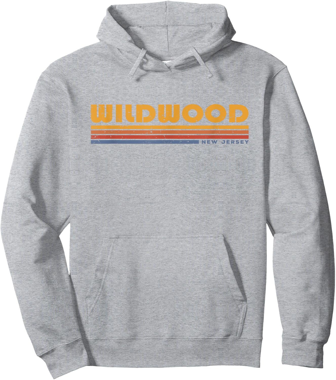 Vintage Wildwood NJ New Jersey Retro Throwback Hoodie - Hoodie | Ash