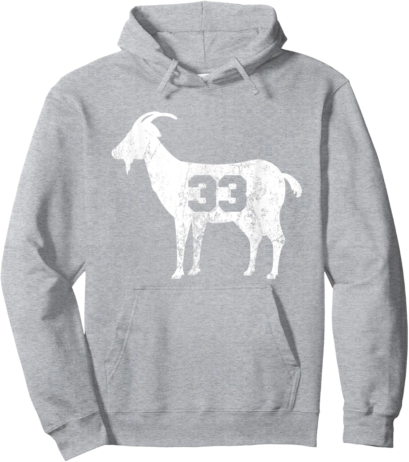 Vintage Distressed GOAT 33 Hoodie - Hoodie | Ash