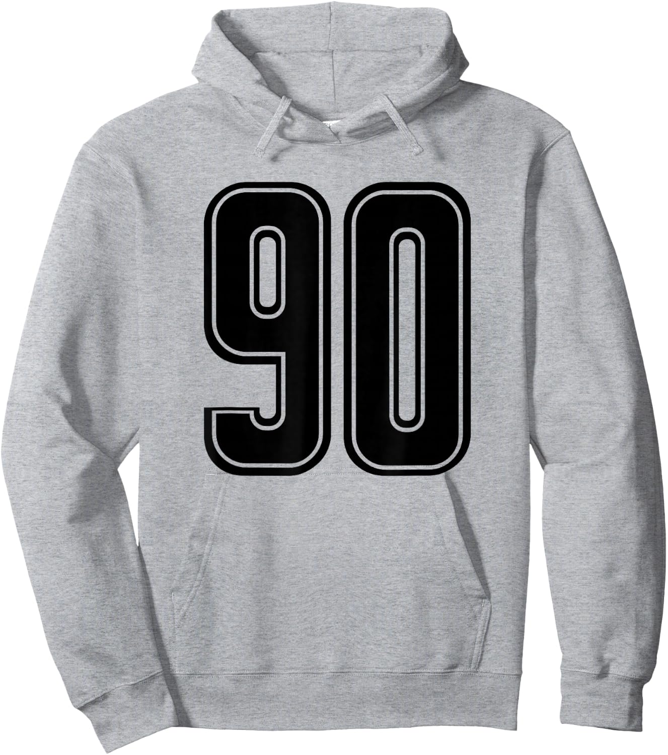 Black Sports Team Number #90 Hoodie - Hoodie | Ash