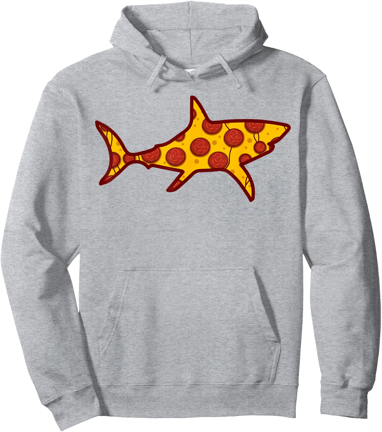 Funny Pizza Shark Pizza Shark Piece Hoodie - Hoodie | Ash