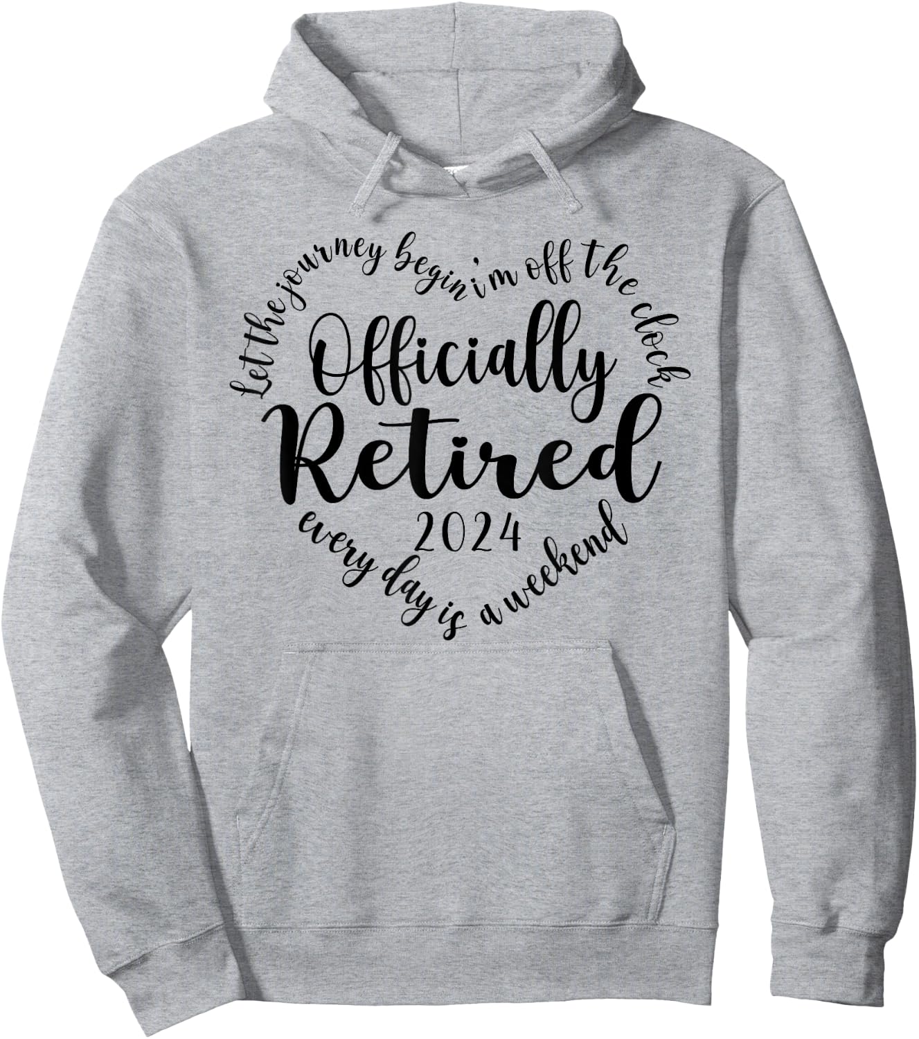 Officially Retired 2024 Heart Shirt Retirement Hoodie - Hoodie | Ash