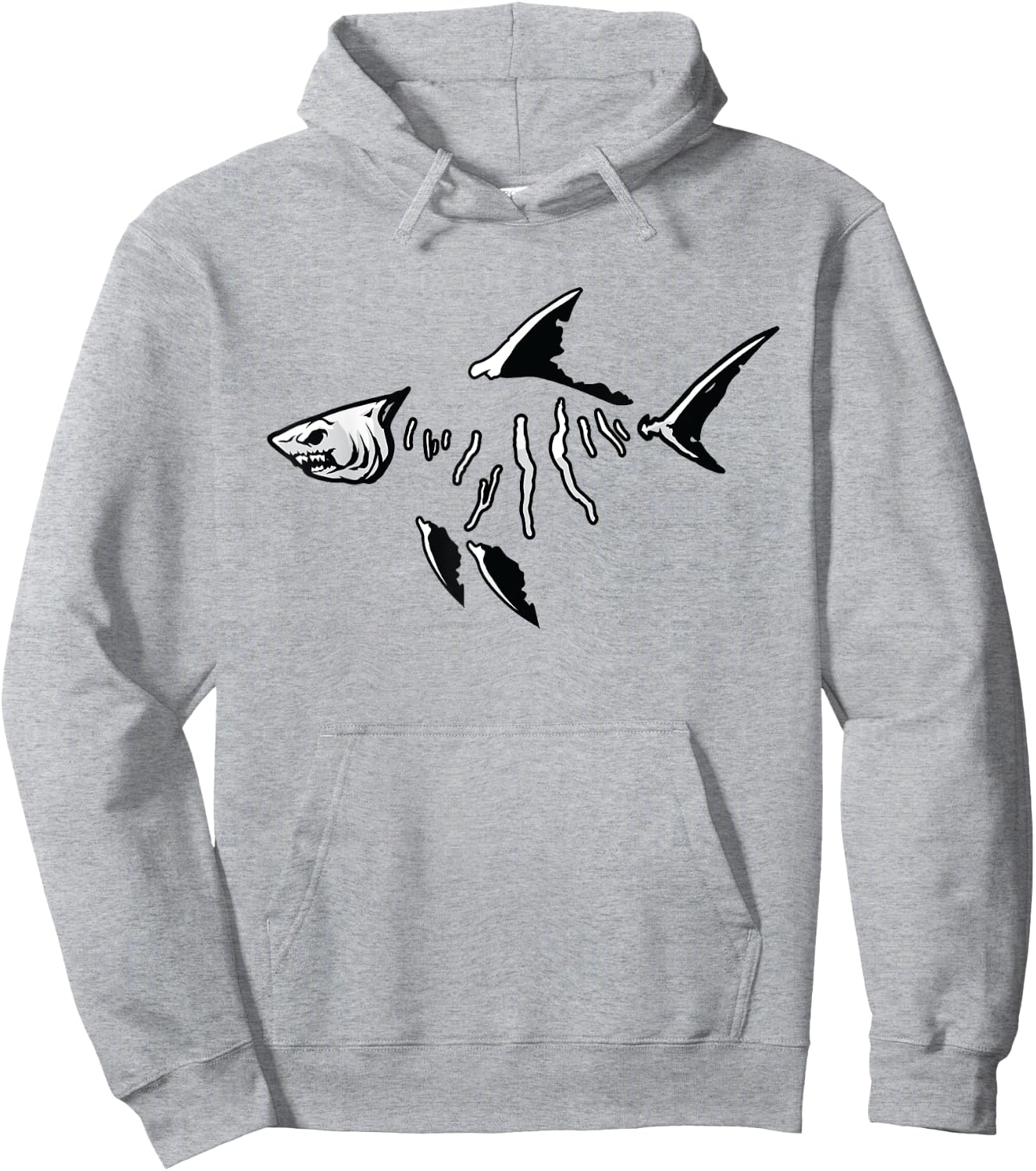 Finger Lake Fish and Shark Bones Hoodie - Hoodie | Ash