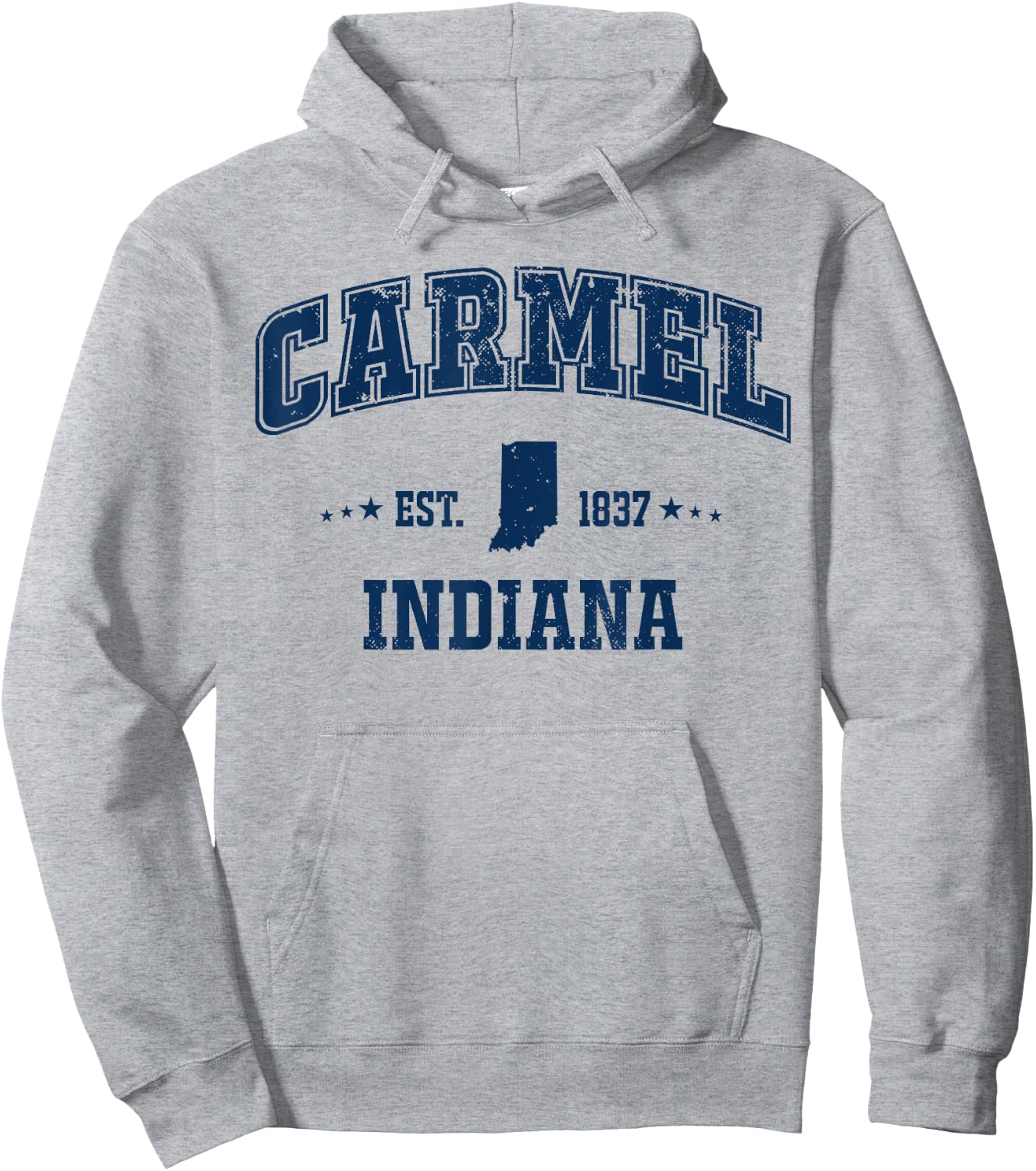 Carmel Indiana IN Navy Vintage Sports Athletic Hoodie - Hoodie | Ash