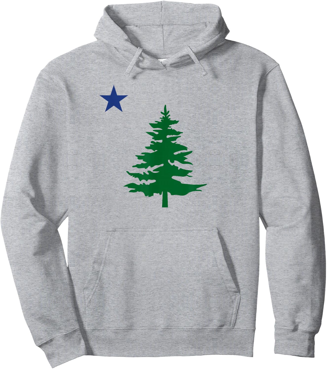 Old Maine State Flag 1901 Pine Tree Star Hoodie - Hoodie | Ash