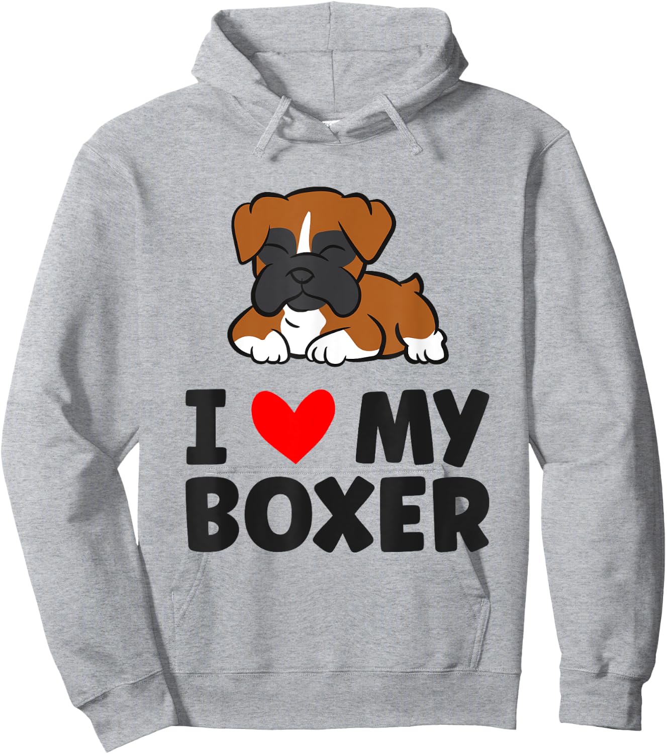 Boxer Dog I Love My Boxer Women Girls Kids Hoodie - Hoodie | Ash