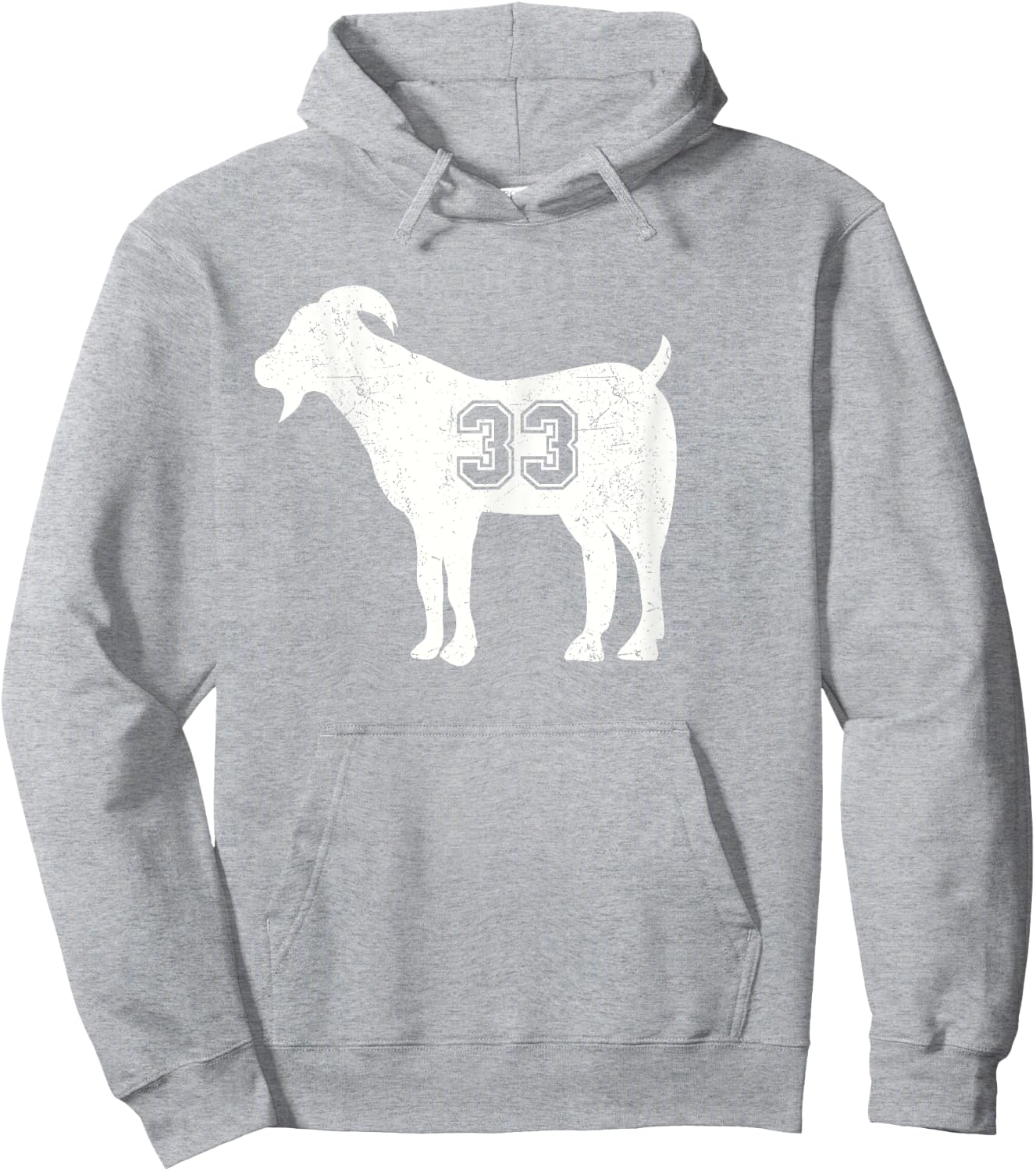 Vintage Distressed GOAT 33 Hoodie - Hoodie | Ash