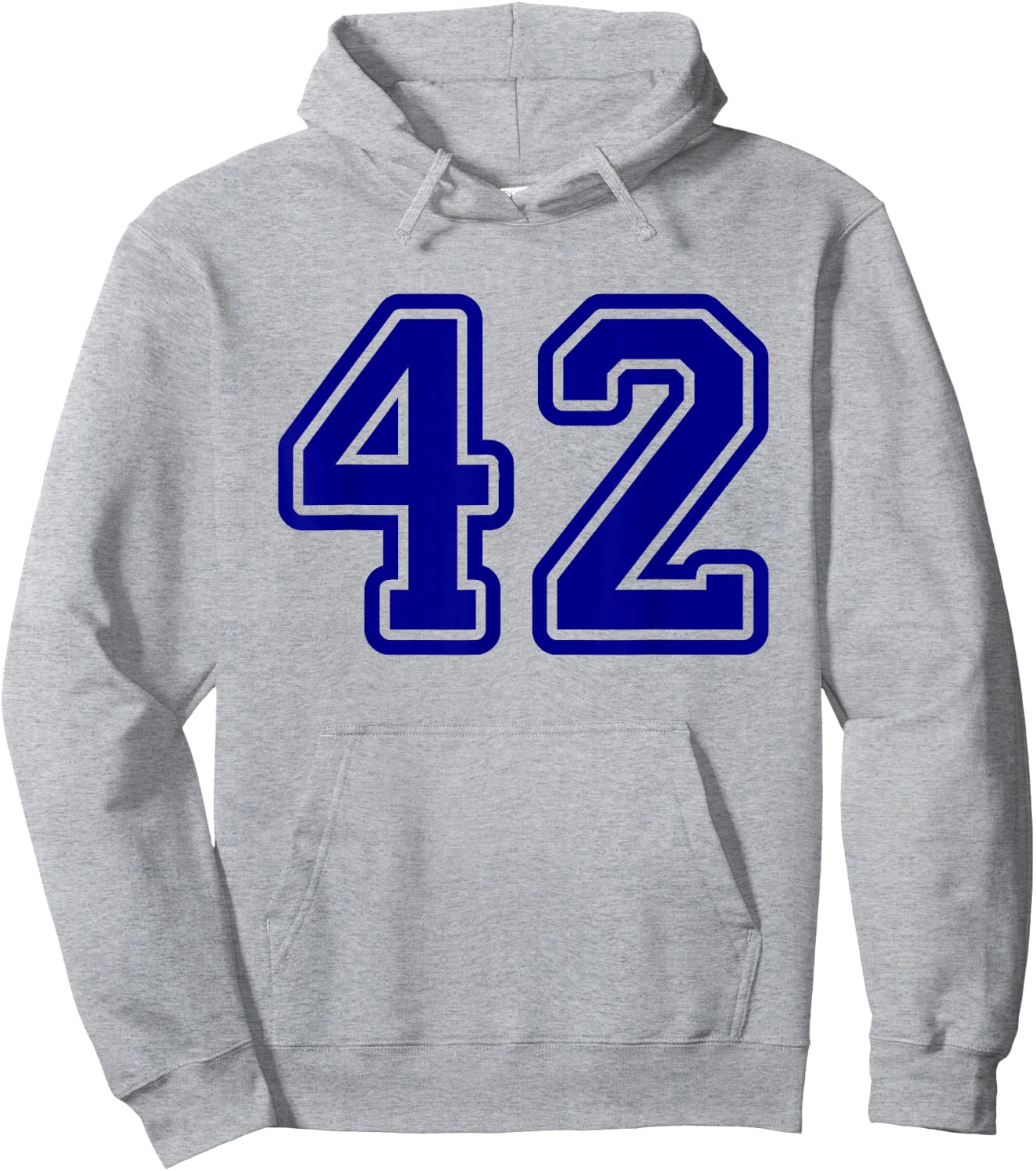 Number #42 Blue Sports Team Hoodie - Hoodie | Ash