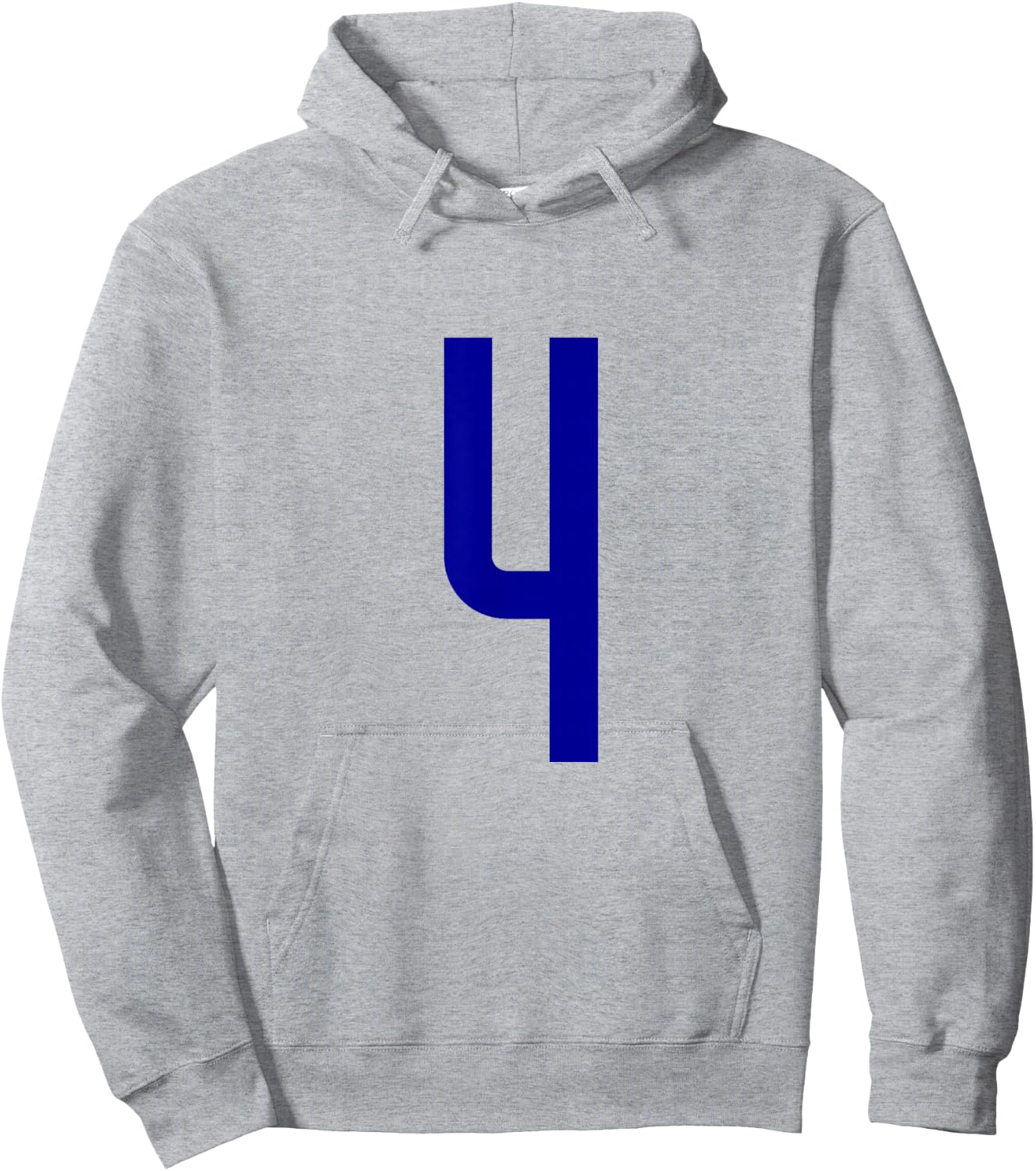 Blue Sports Team Number 4 Hoodie - Hoodie | Ash