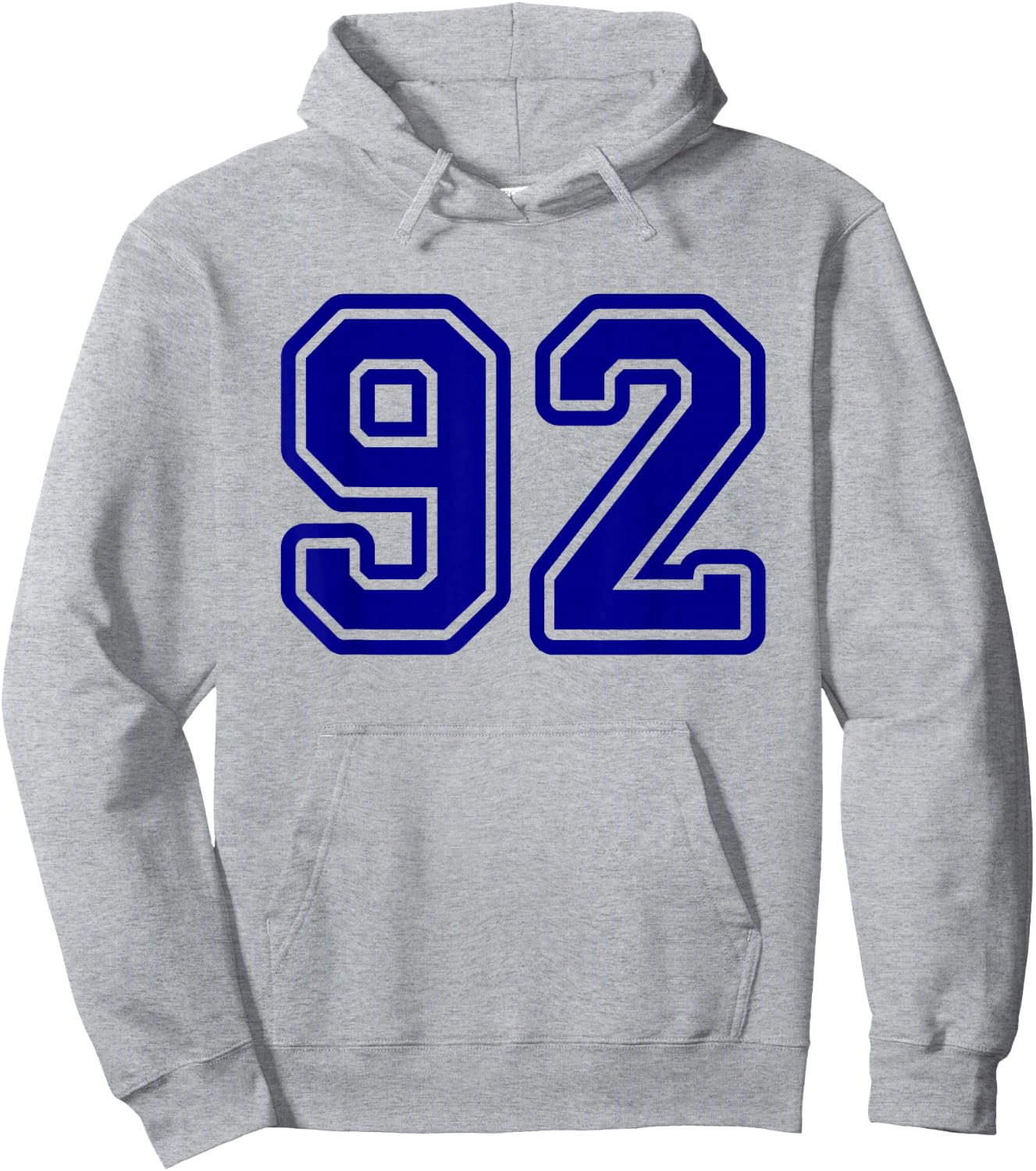 Blue Sport Team Number #92 Hoodie - Hoodie | Ash