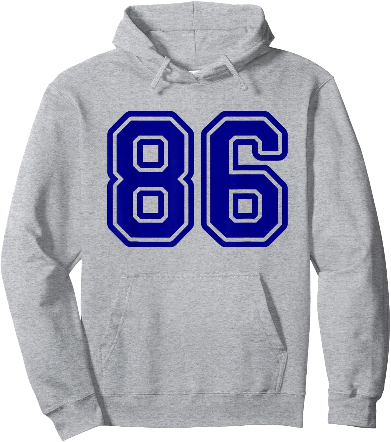Number #86 Blue Sports Team Number 86 Hoodie - Hoodie | Ash