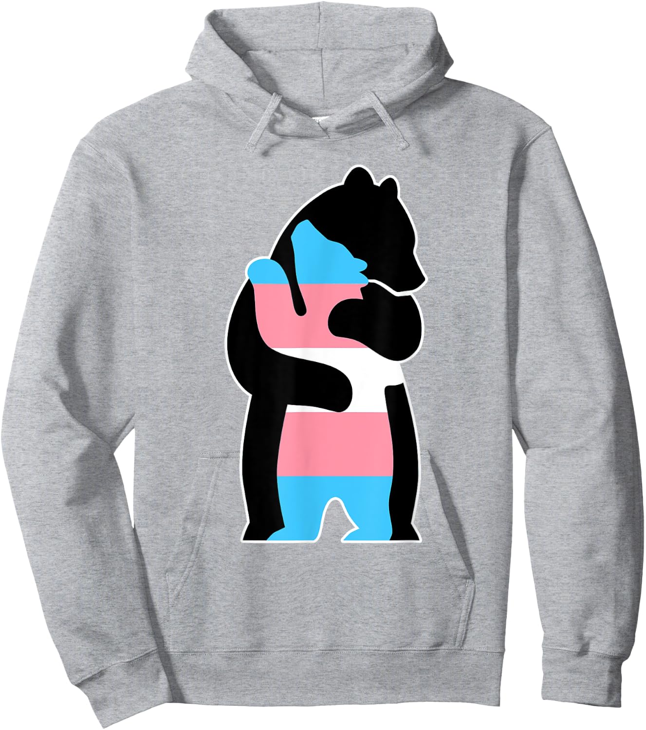 Trans Bear Hug Ally Pride Hoodie - Hoodie | Ash