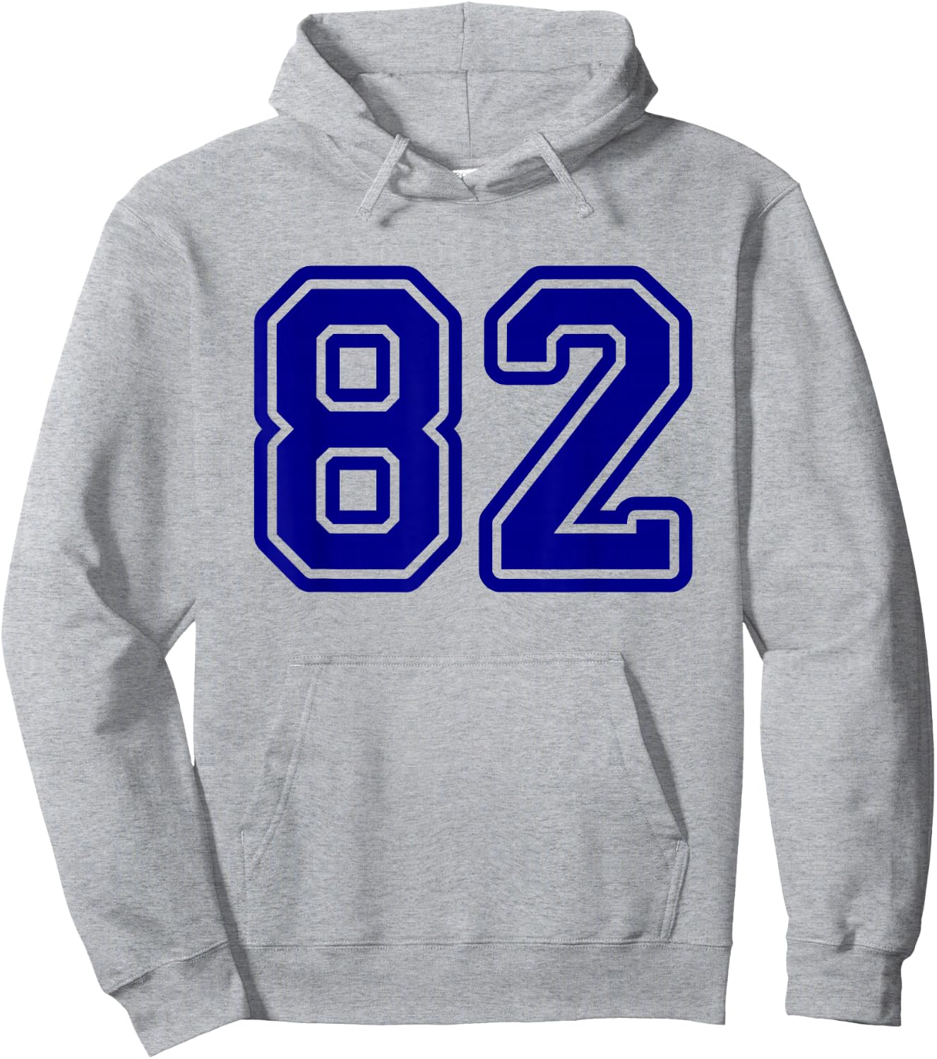 Blue Sports Team Number 82 Hoodie - Hoodie | Ash