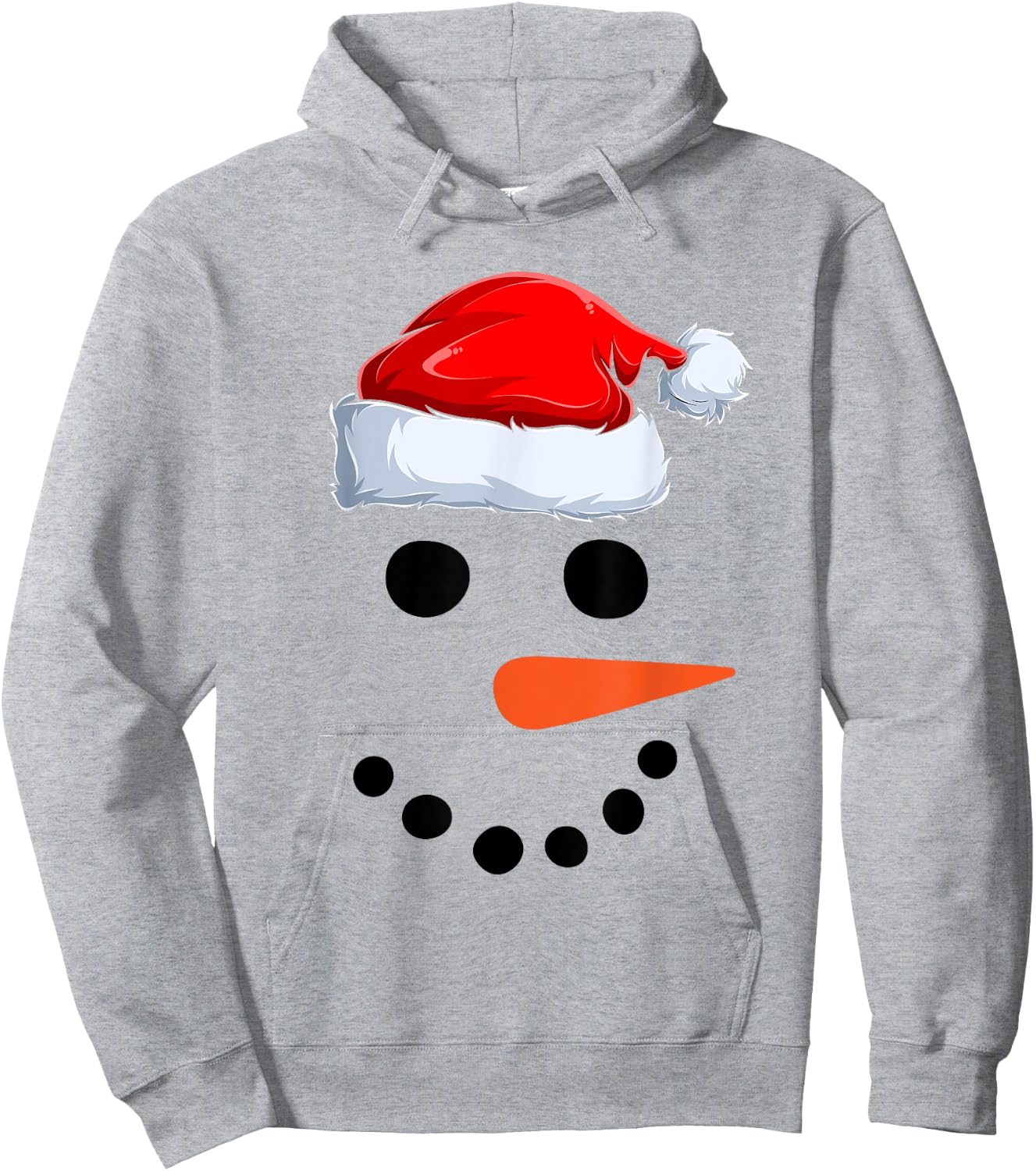 Winter Snowman Face Costume Christmas Snowman Hoodie - Hoodie | Ash