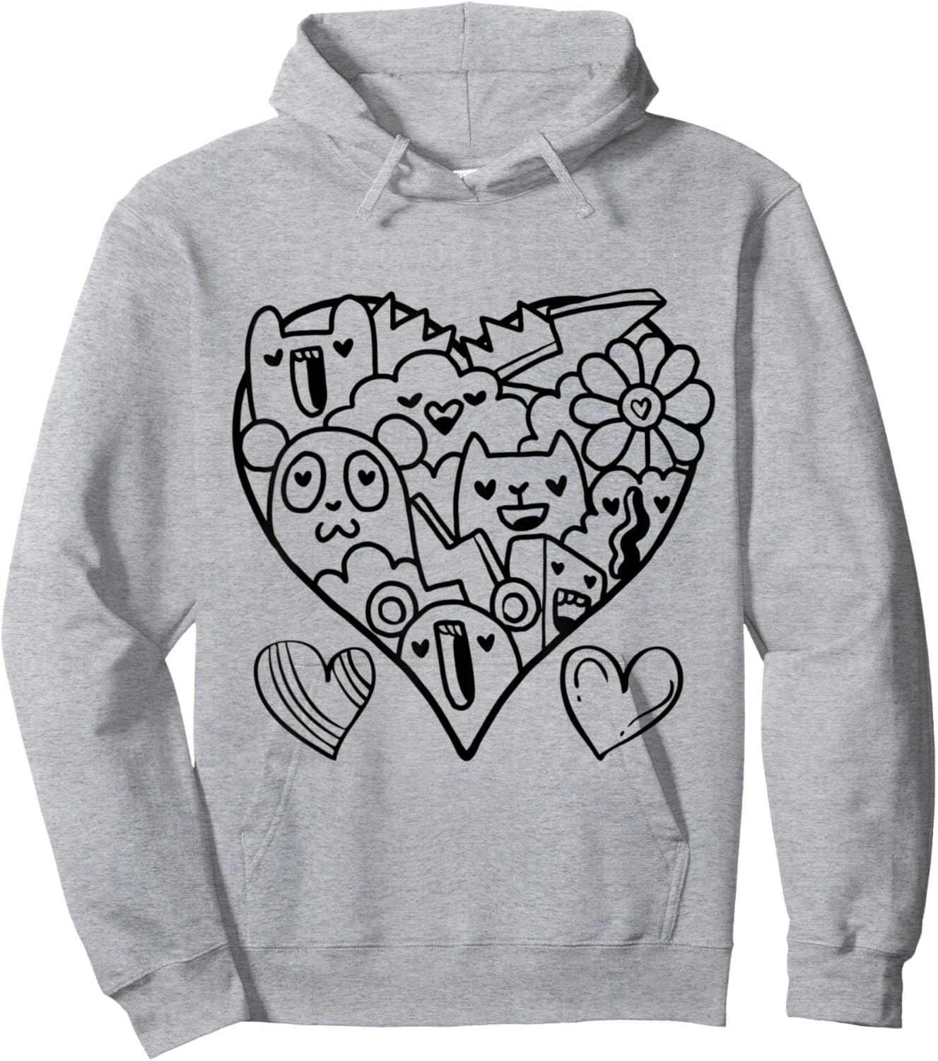 To Paint for Kids, Coloring Doodle Art Heart Hoodie - Hoodie | Ash