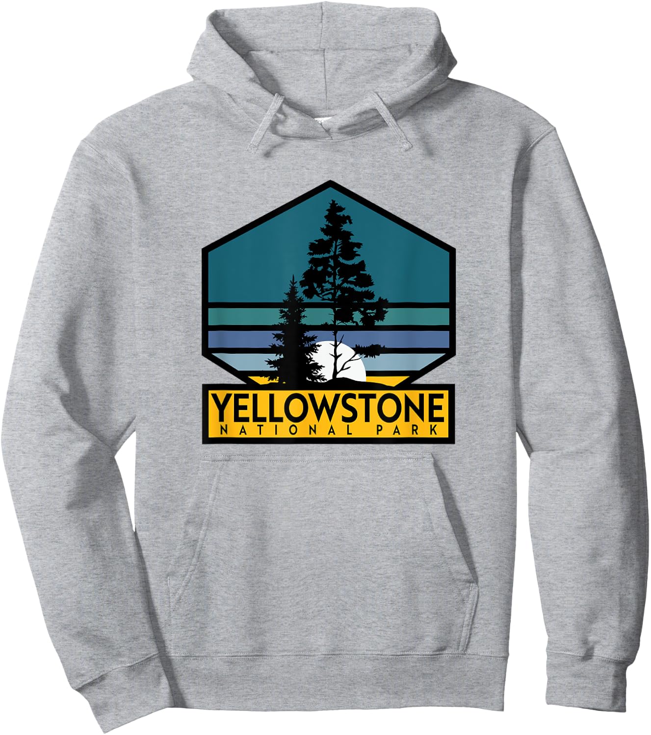 Yellowstone National Park Retro Hoodie - Hoodie | Ash