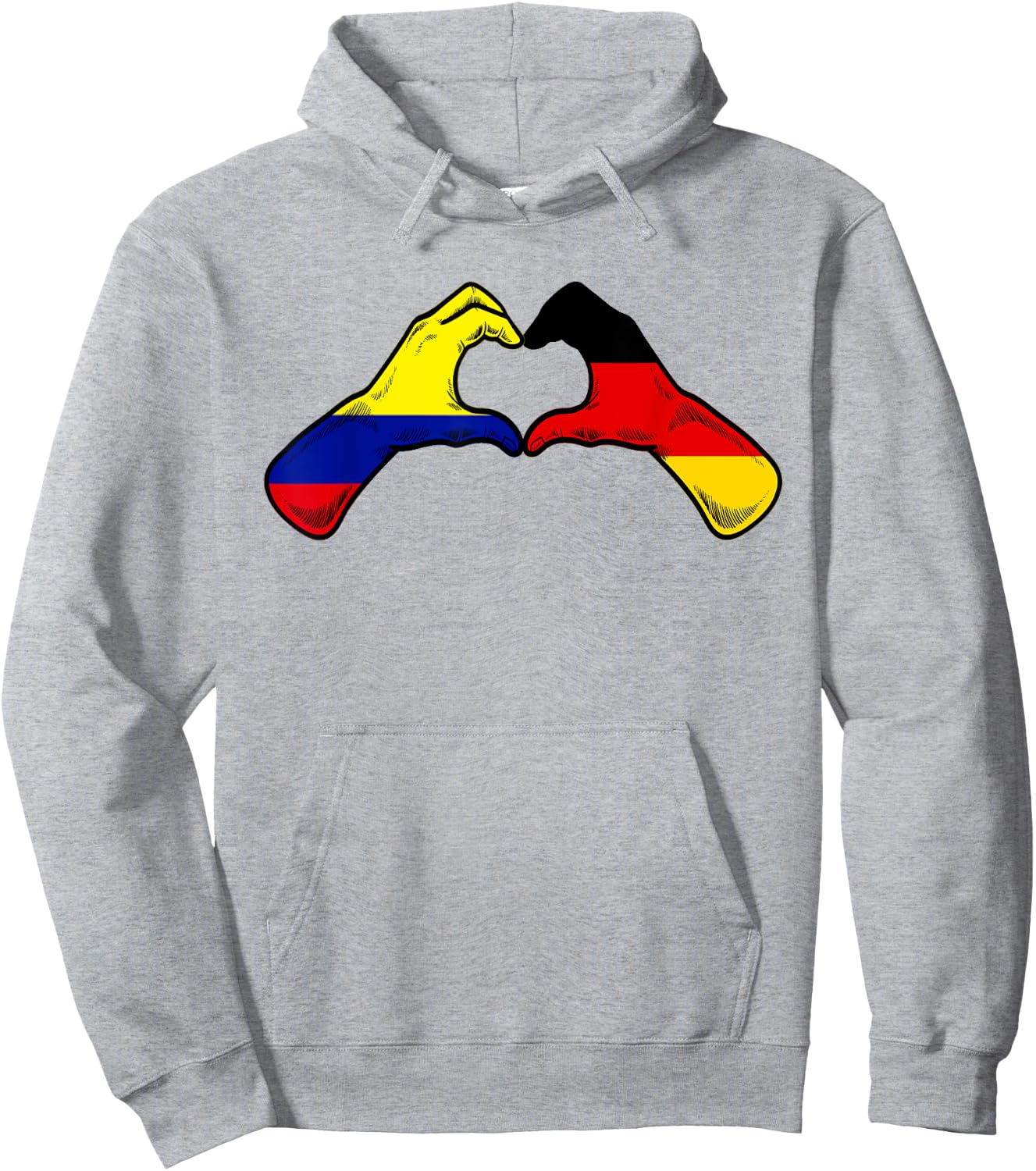 Colombia Germany Flag - Colombian German Heart Hoodie - Hoodie | Ash