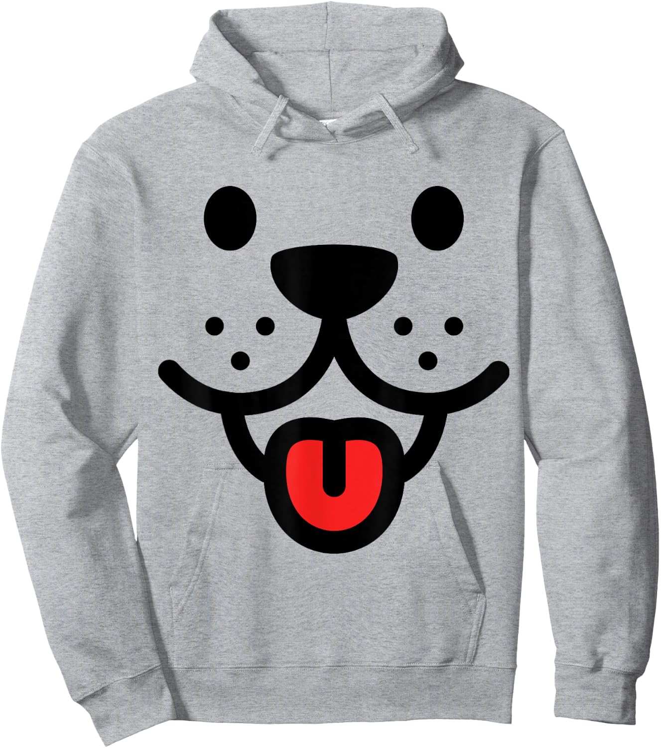 Cute Smiling Dog Face Hoodie - Hoodie | Ash