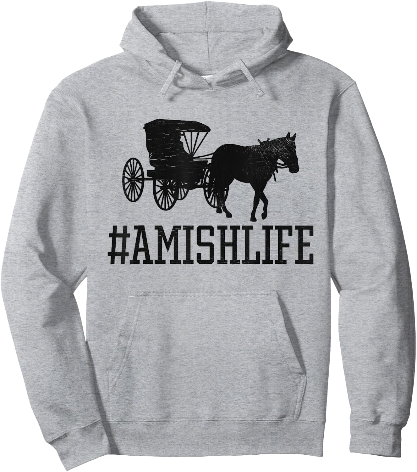 Amish Life - Funny Horse and Buggy #AmishLife Hoodie - Hoodie | Ash