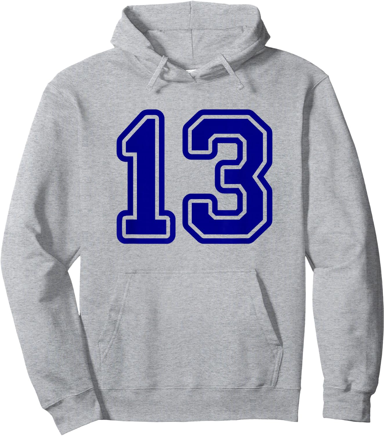 Blue Sports Team Number 13 Hoodie - Hoodie | Ash