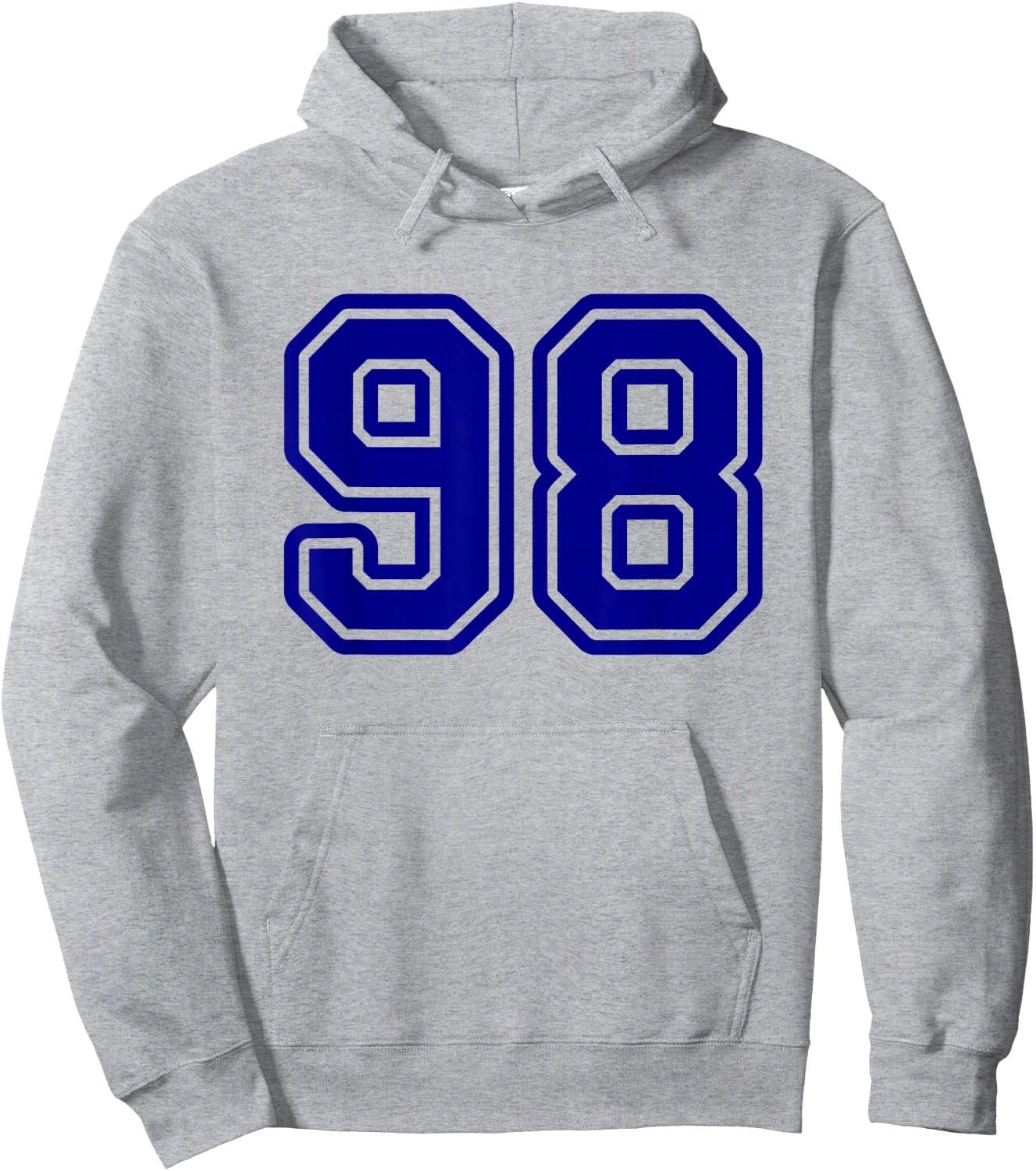 Blue Varsity Sports Team Number #98 Hoodie - Hoodie | Ash