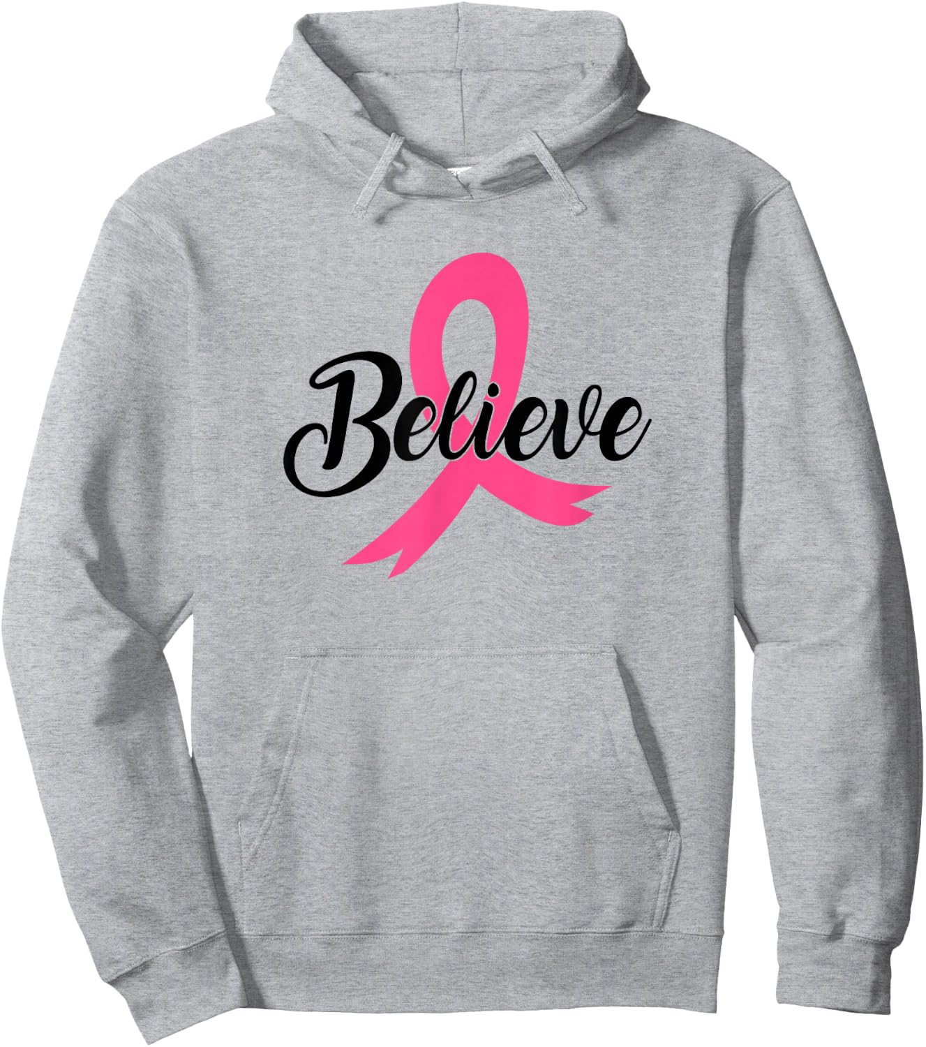 Breast Cancer Believe Hoodie - Hoodie | Ash