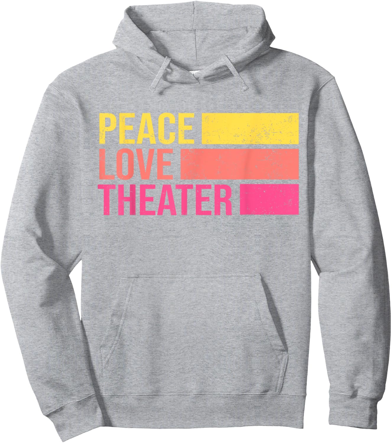 Retro Peace Love Theater for Actor & Actress Hoodie - Hoodie | Ash