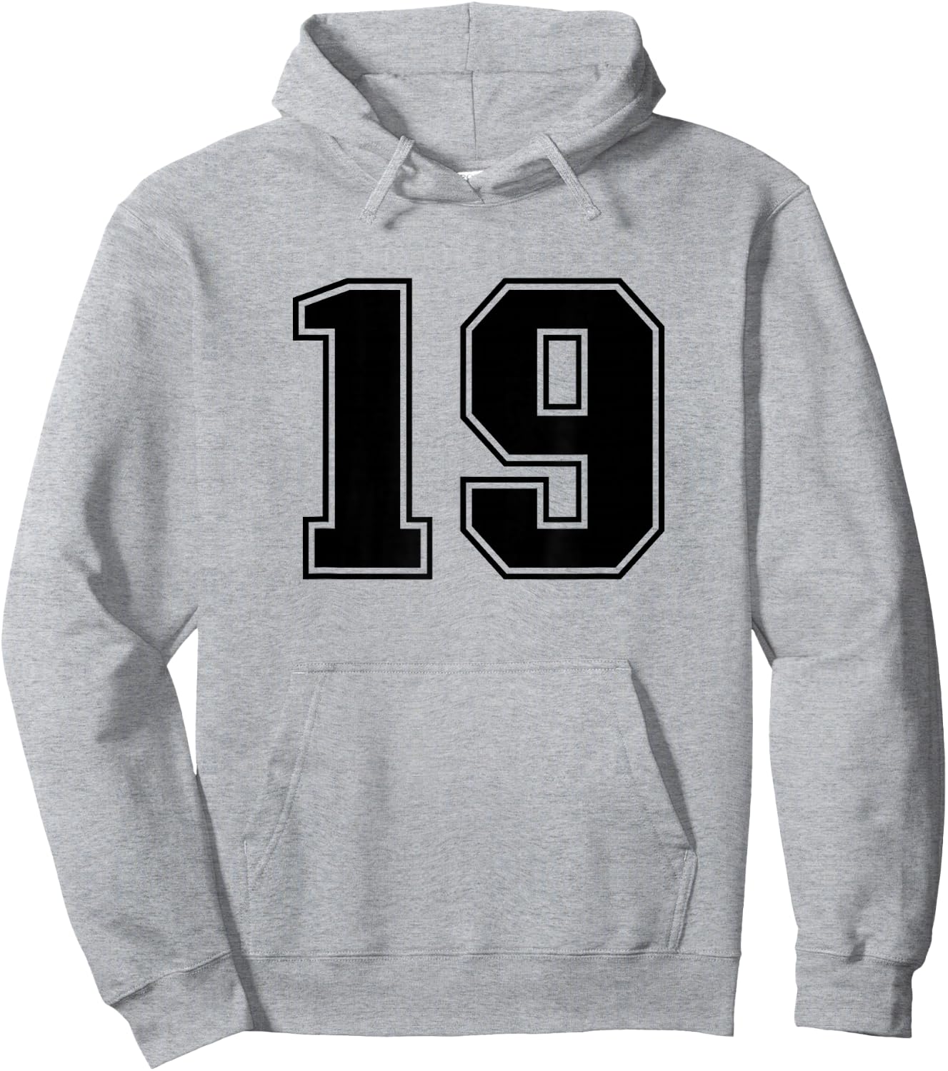 Number #19 Black Sport Number Hoodie - Hoodie | Ash
