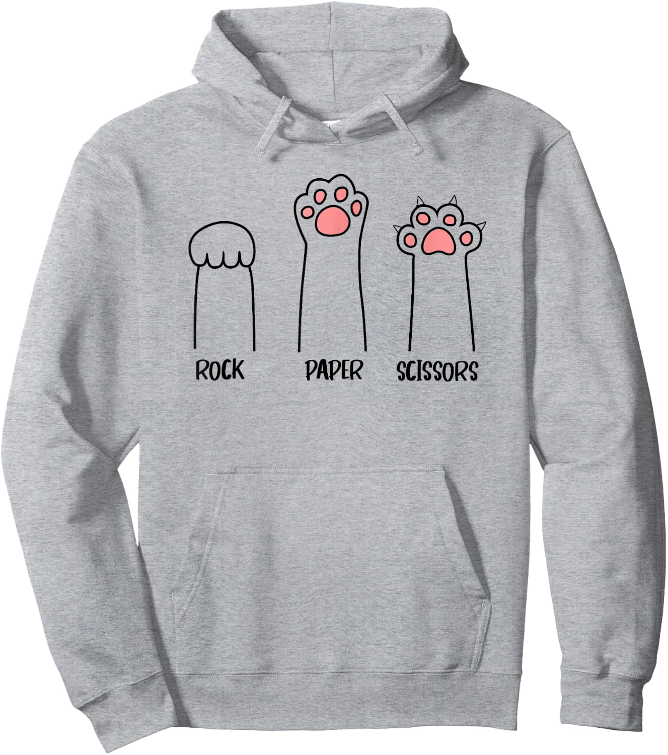 Rock Paper Scissors Cat paw Men Women Kids Hoodie - Hoodie | Ash