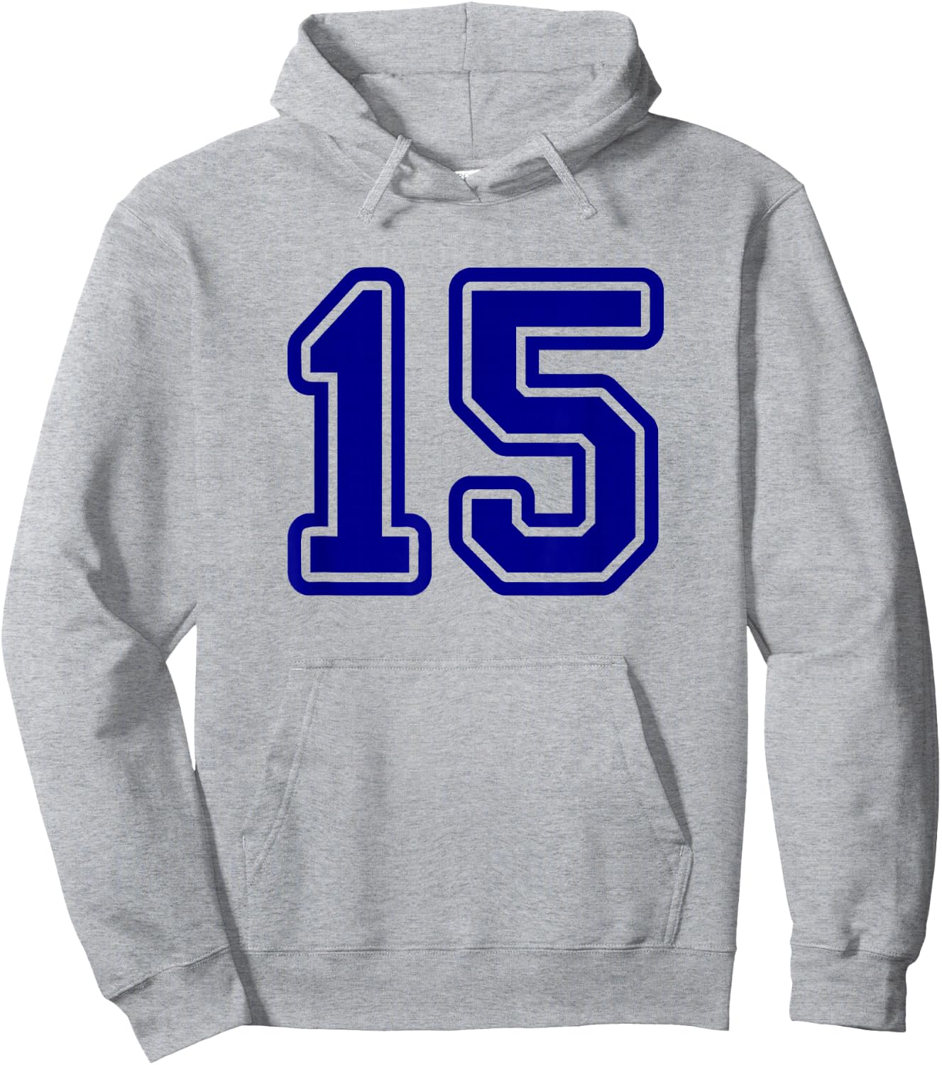 Blue Sport Team #15 Hoodie - Hoodie | Ash