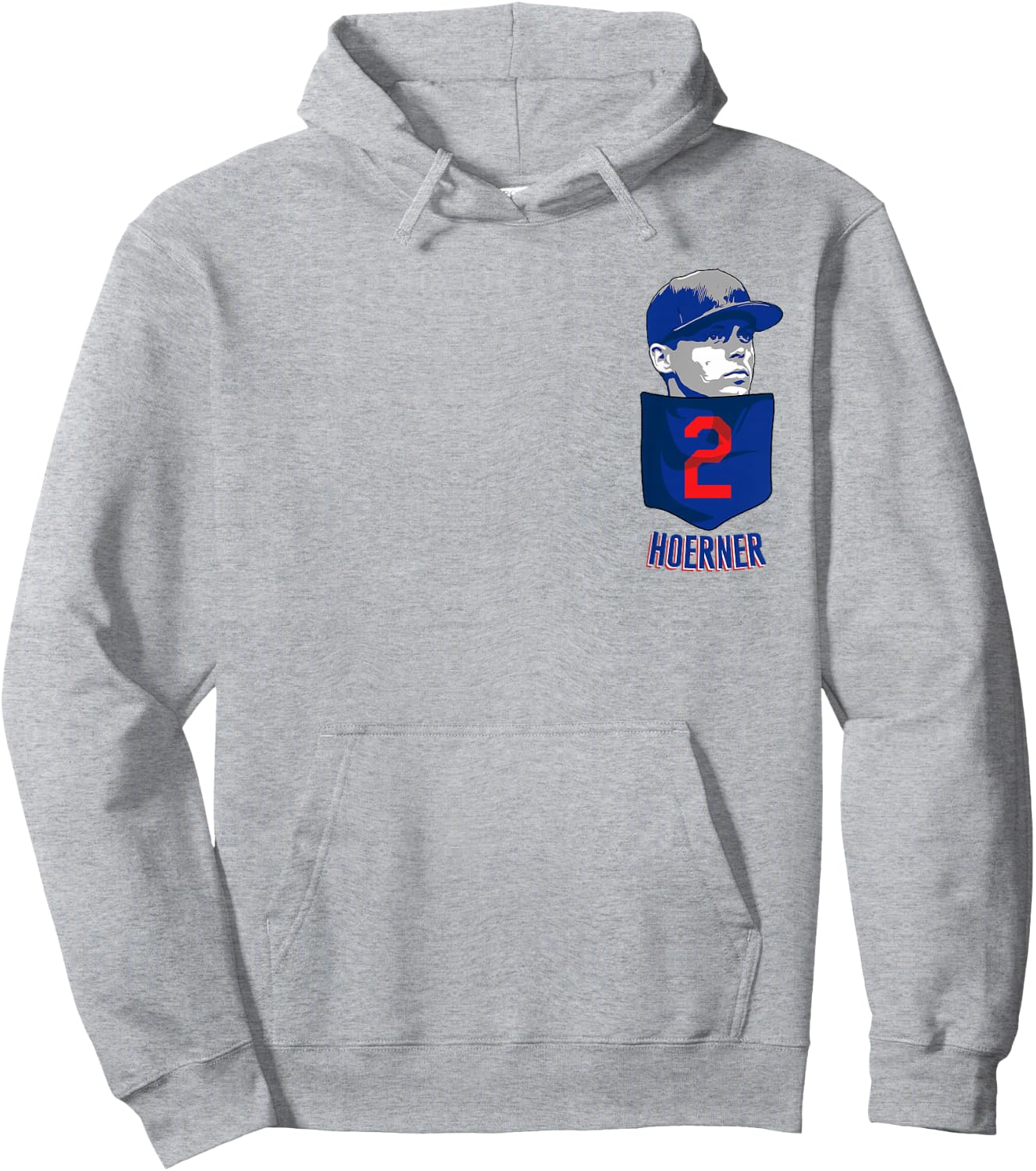 Nico Hoerner Chicago Baseball Pocket MLBPA Hoodie - Hoodie | Ash