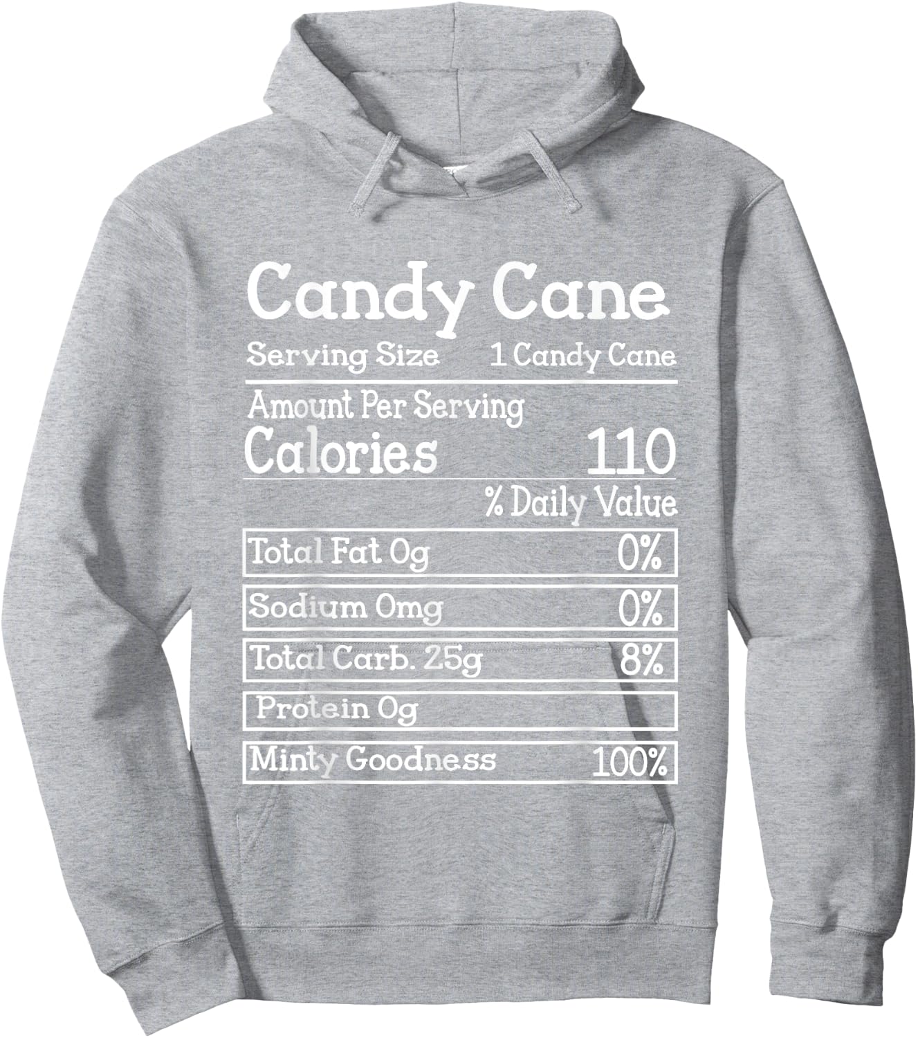 Candy Cane Nutrition Facts Christmas Matching Hoodie - Hoodie | Ash