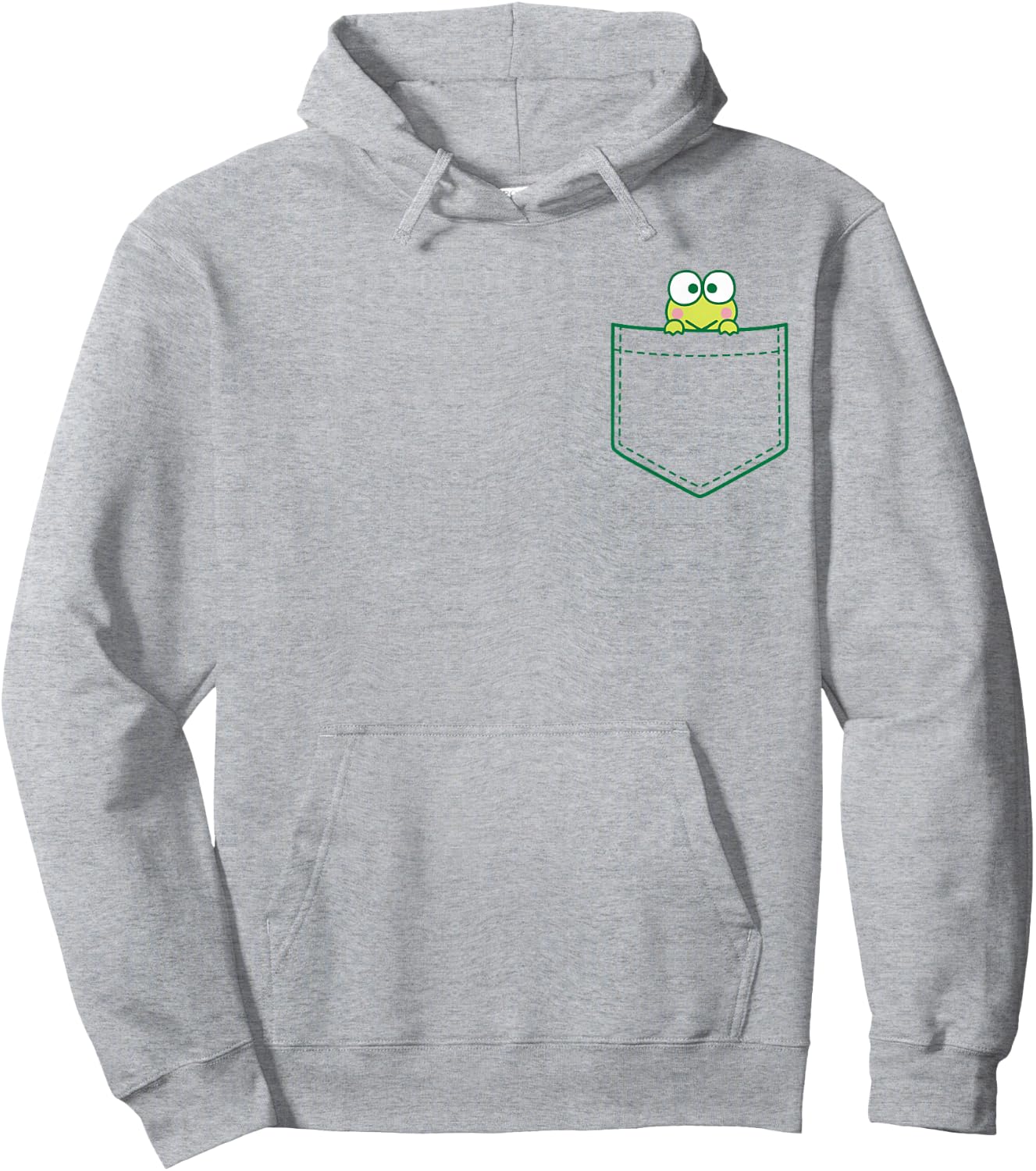 Keroppi Chest Pocket Hoodie - Hoodie | Ash