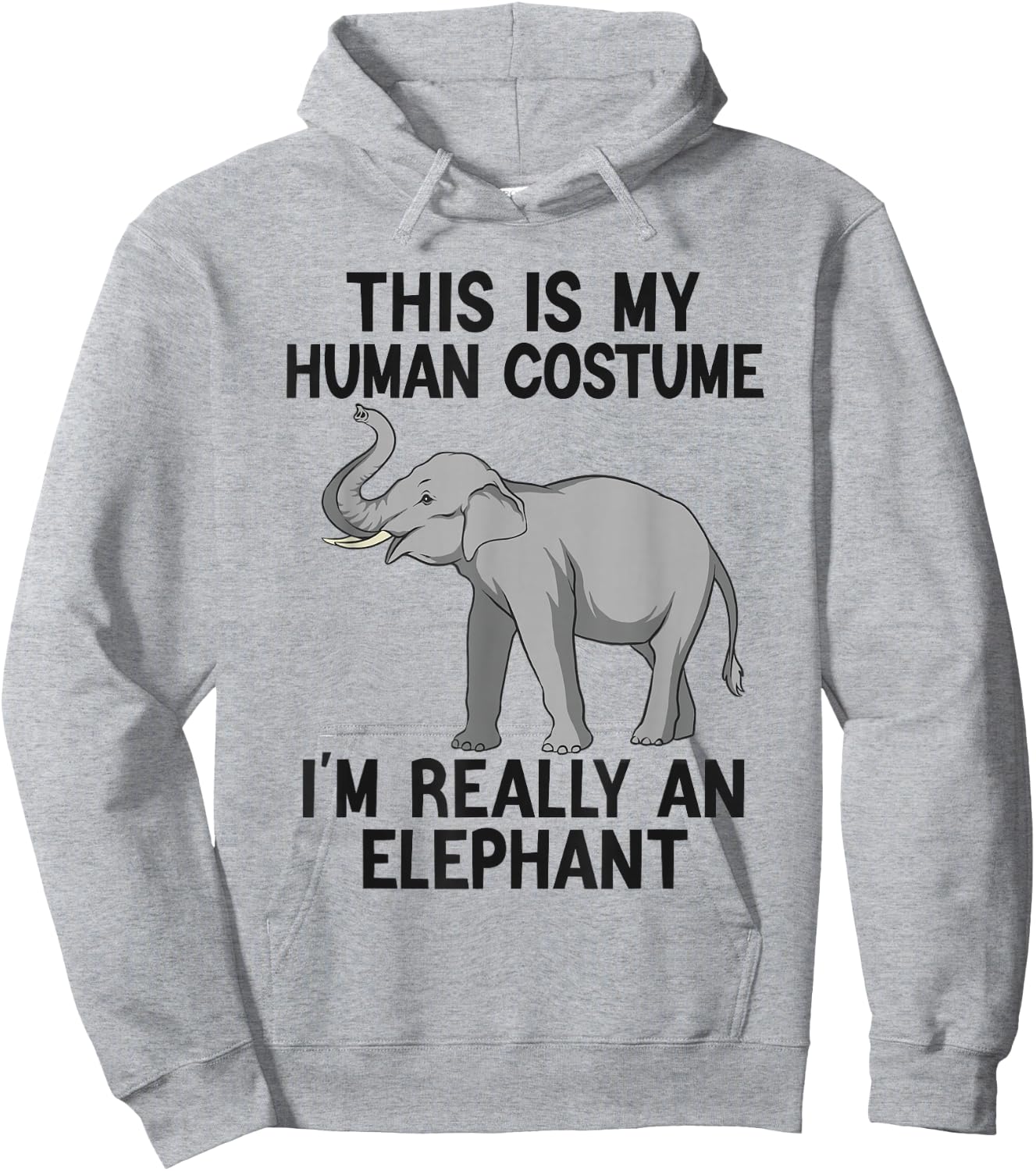 Simple Halloween Costumes Women Funny Elephant Hoodie - Hoodie | Ash
