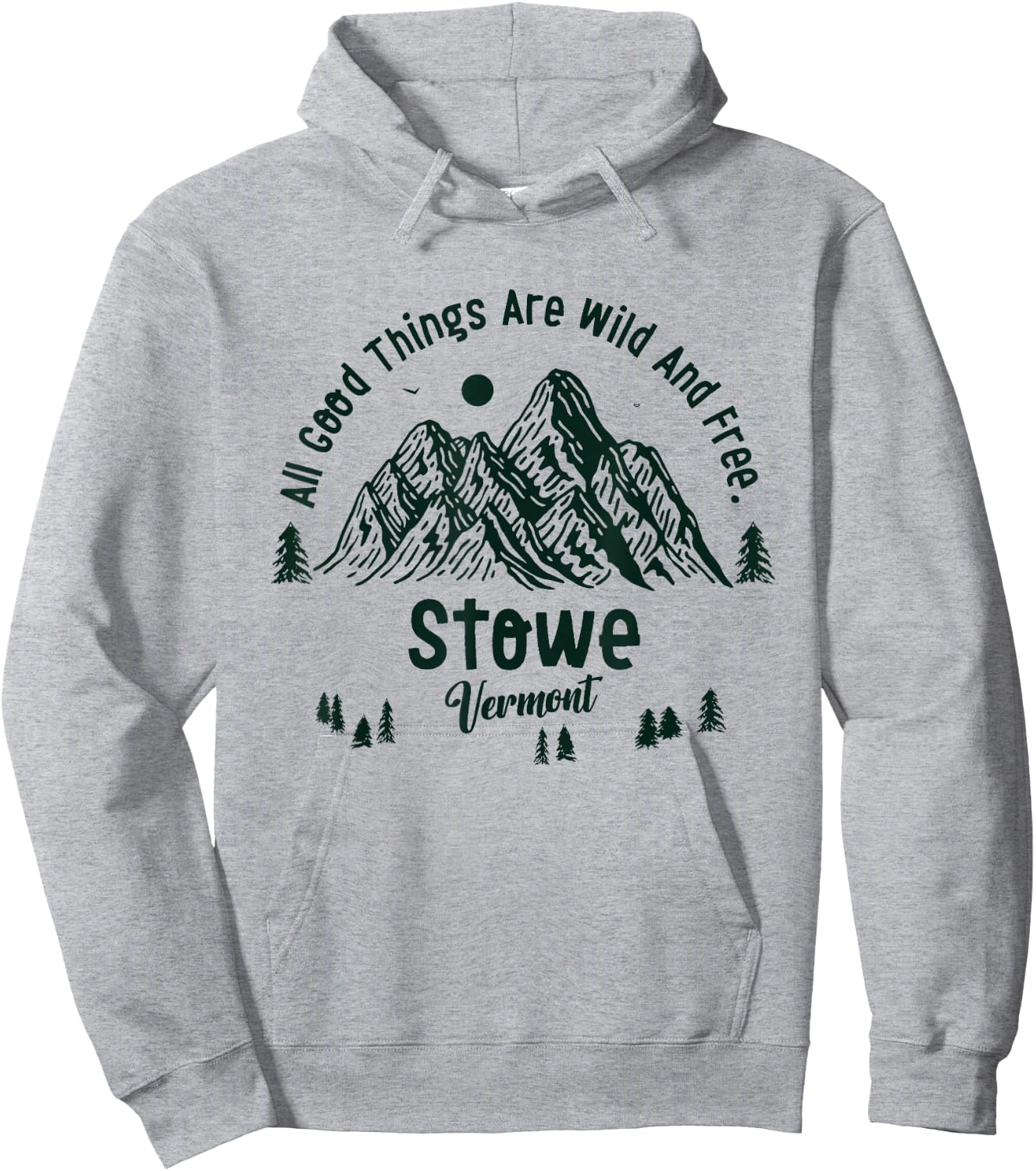 Stowe Mountains Vermont Hiking Outdoors Vintage Hoodie - Hoodie | Ash