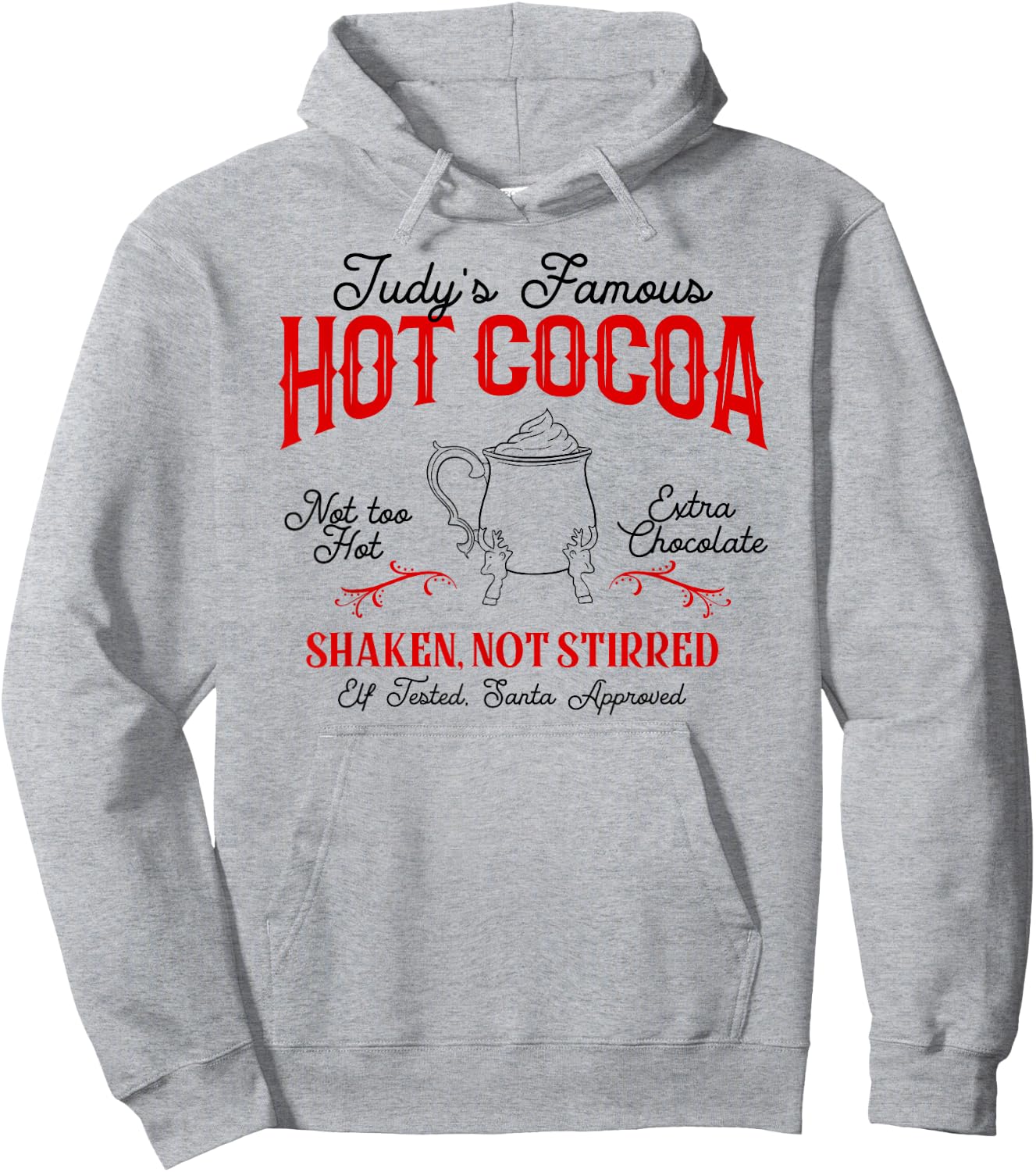 Judy's Famous Hot Cocoa Funny Christmas Hoodie - Hoodie | Ash
