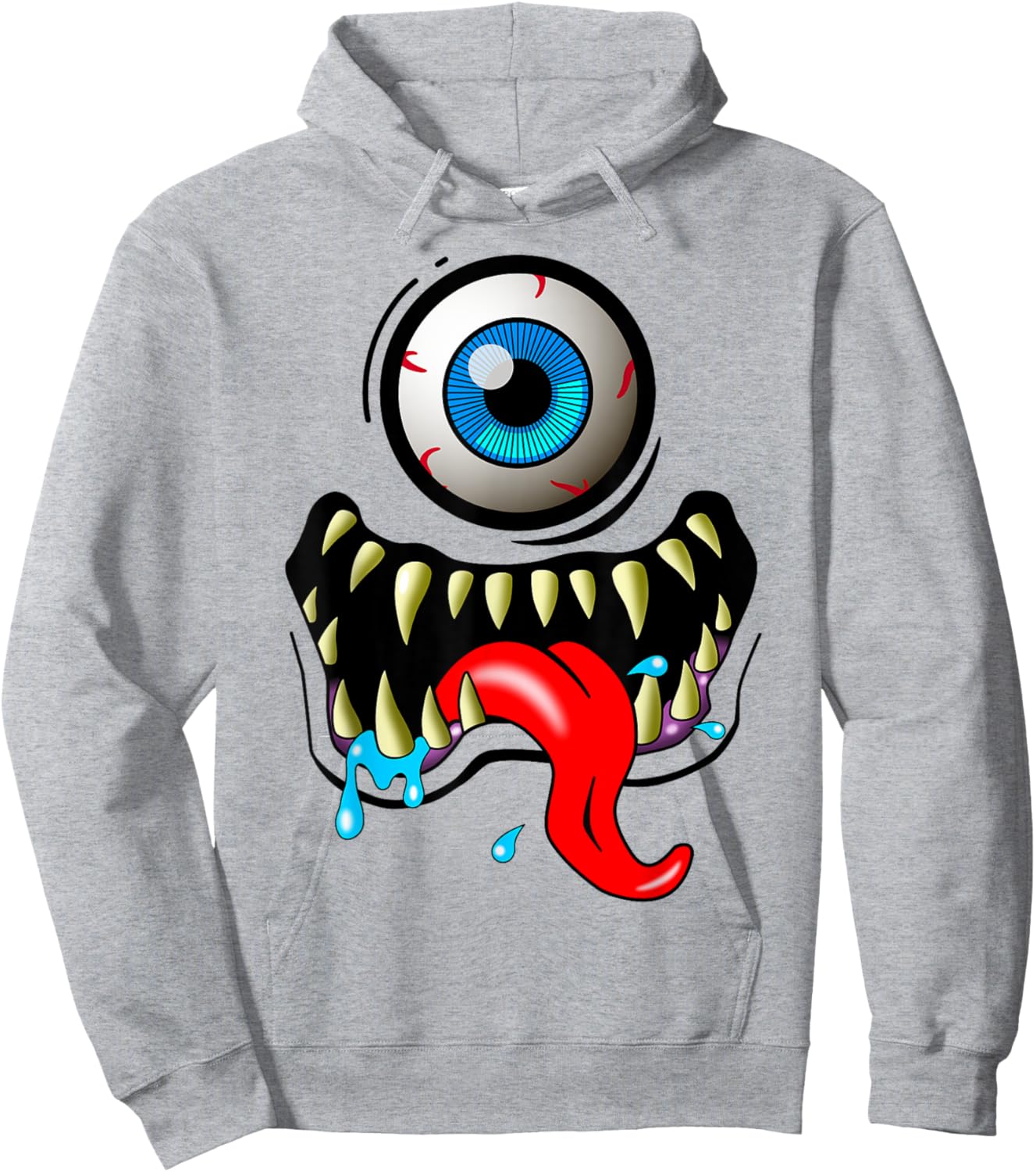 Monster Face Funny Hoodie - Hoodie | Ash