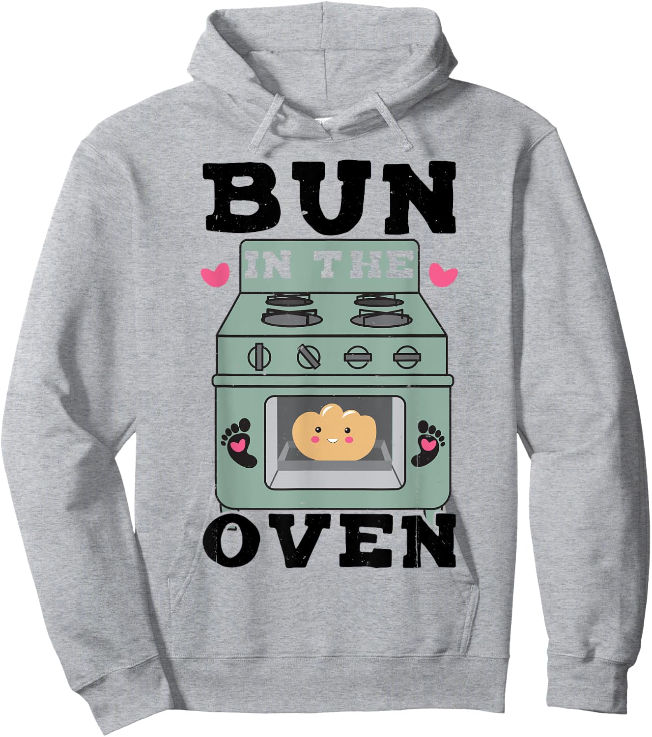 Bun In The Oven - Baby Announcement Hoodie - Hoodie | Ash