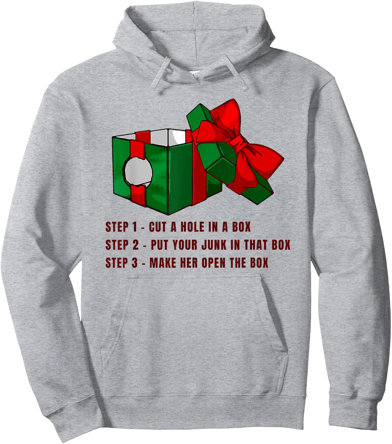 Funny Christmas, DICK IN A BOX , Women Hoodie - Hoodie | Ash