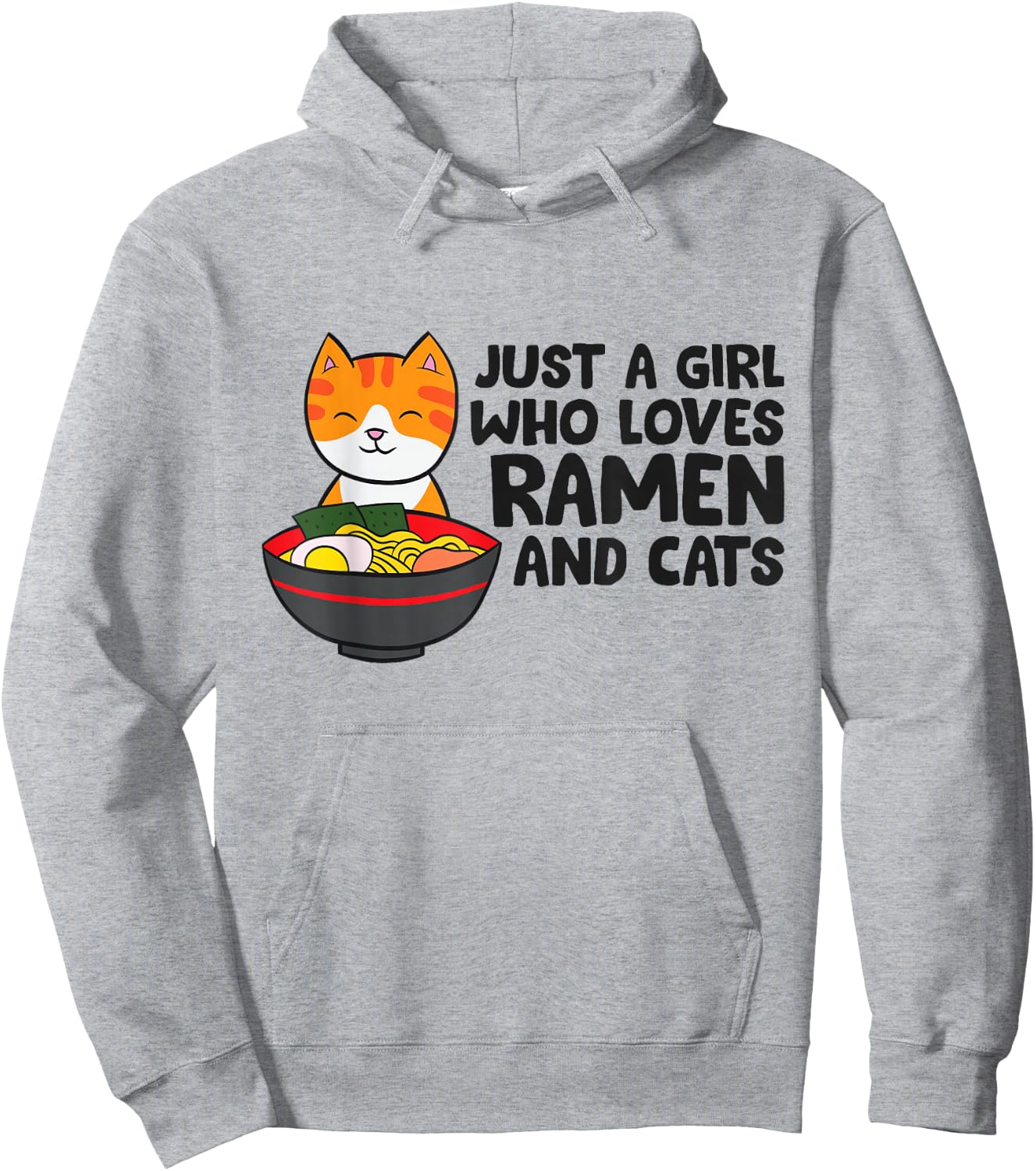 Just a Girl Who Loves Ramen And Cats Hoodie - Hoodie | Ash