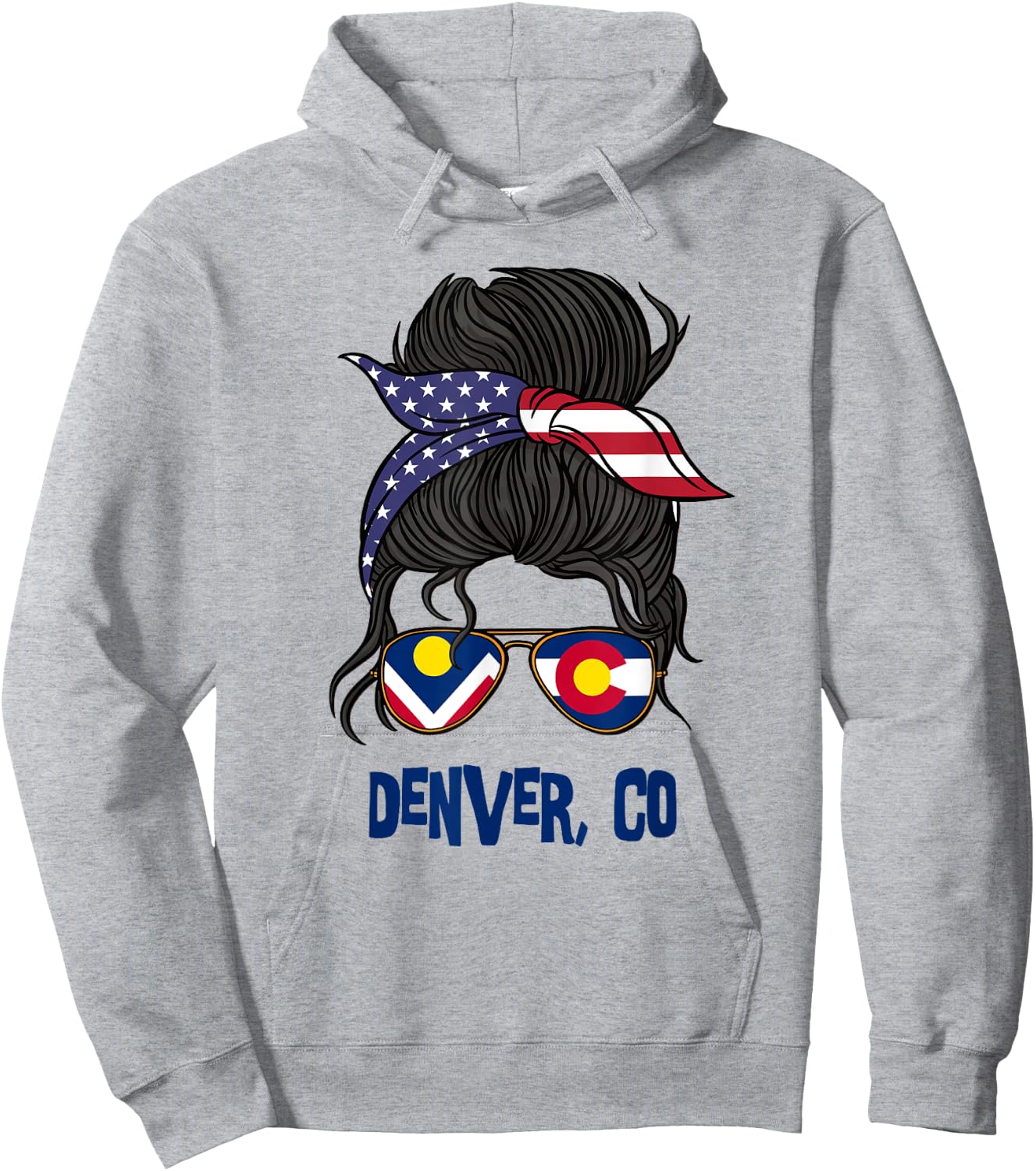 Denver for Girls Denver Colorado Flag Hoodie - Hoodie | Ash