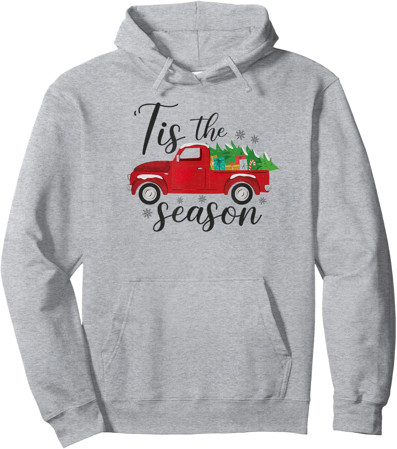 Tis The Season, Holiday Nostalgia Red Truck Hoodie - Hoodie | Ash