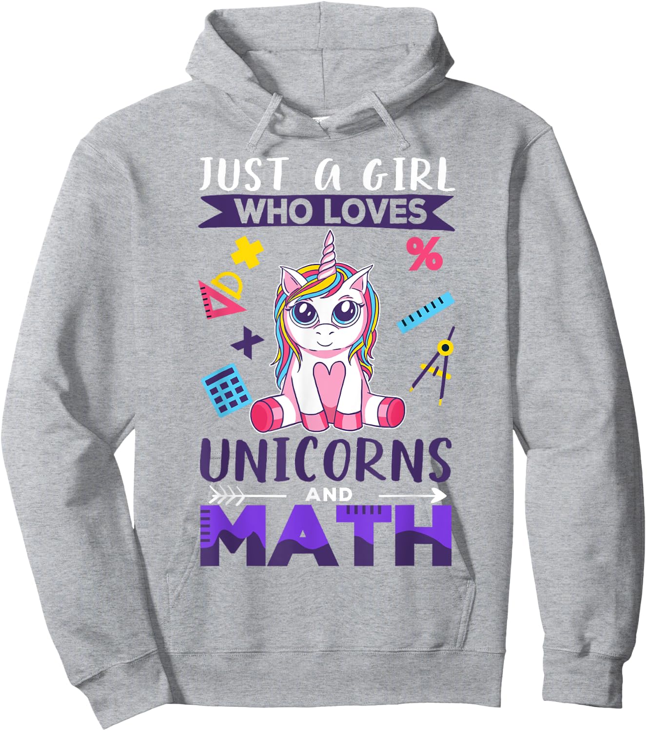 Just A Girl Who Loves Unicorns And Math Hoodie - Hoodie | Ash