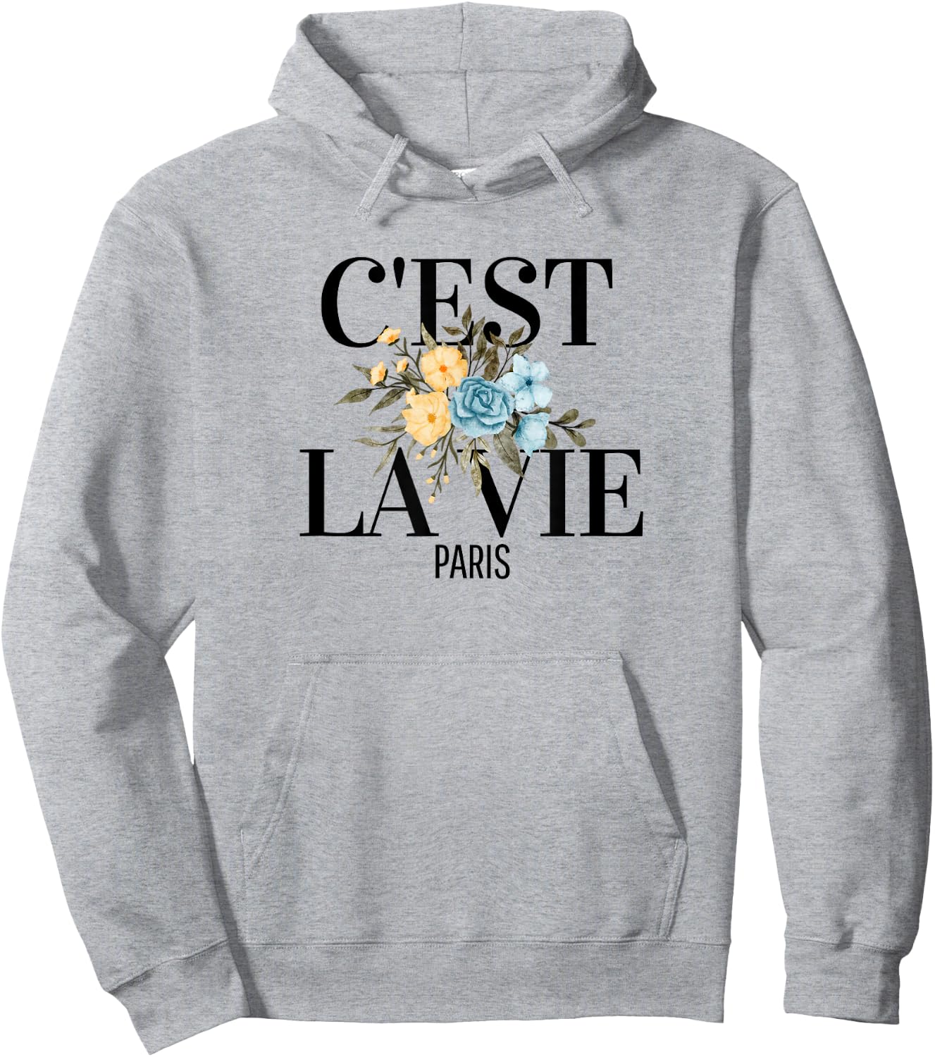 C'est La Vie French Expression Paris Love Wine Hoodie - Hoodie | Ash
