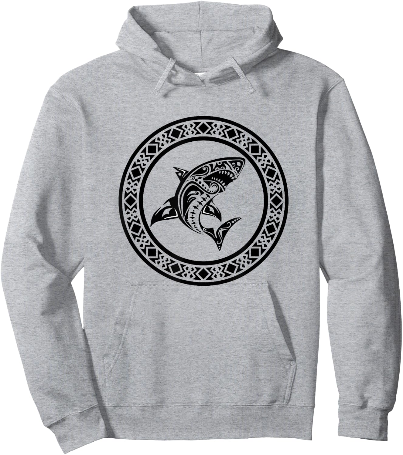 Shark Vintage Retro Tribal Throwback Vacation Hoodie - Hoodie | Ash